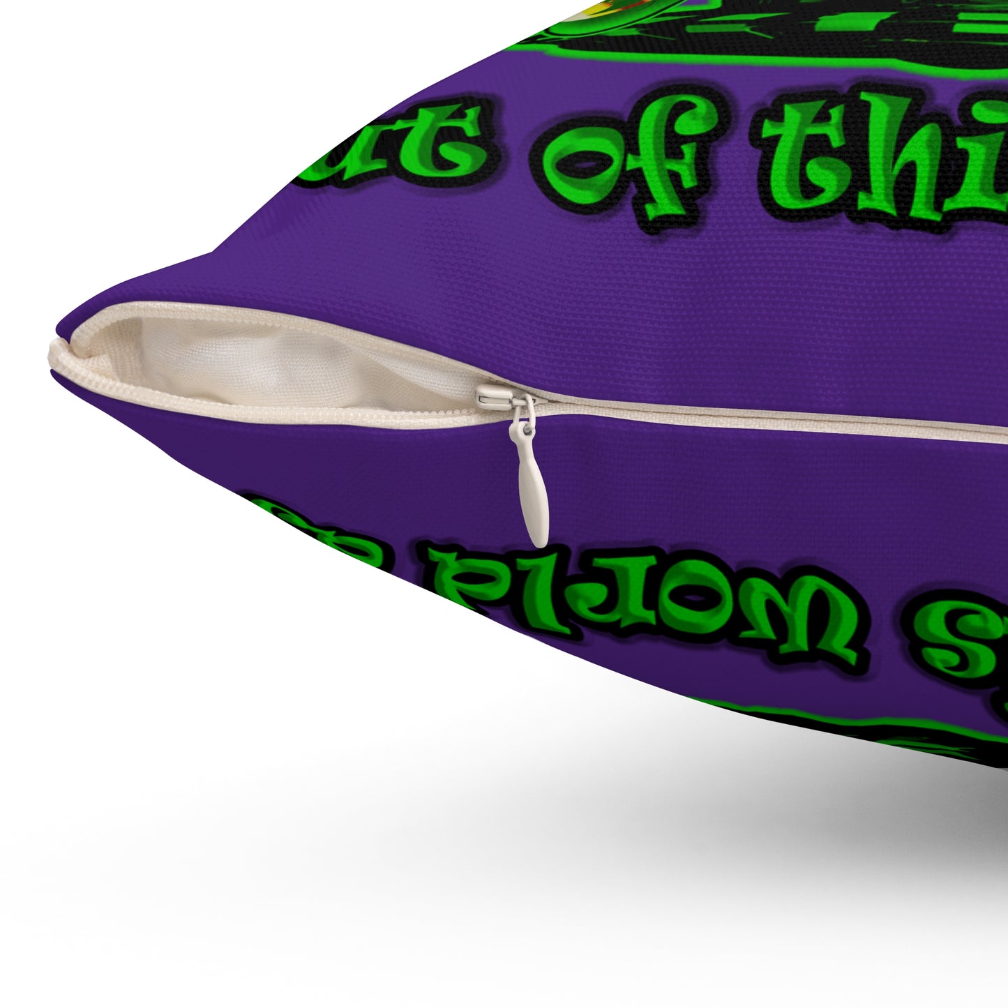 disc jockey - Spun Polyester Square Pillow - (purple)