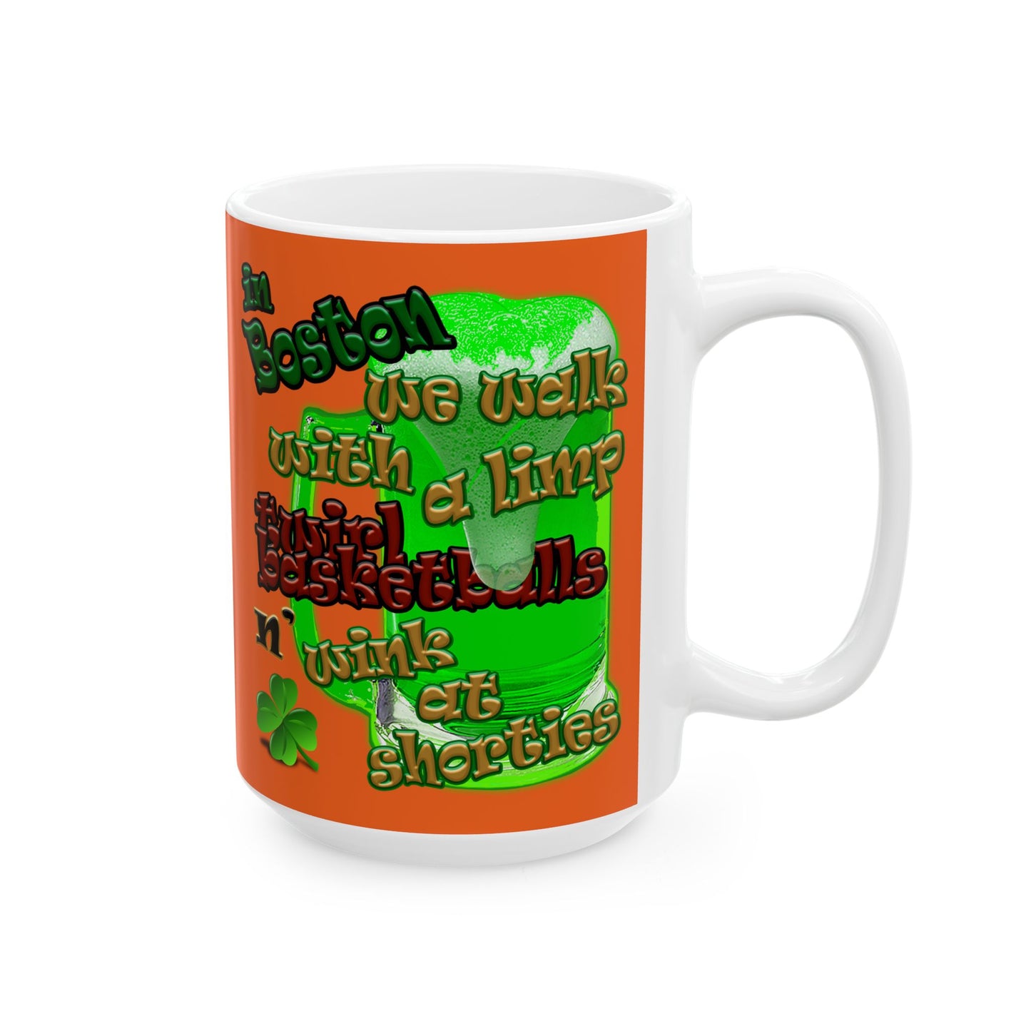 celtics logo - White Mug (orange)