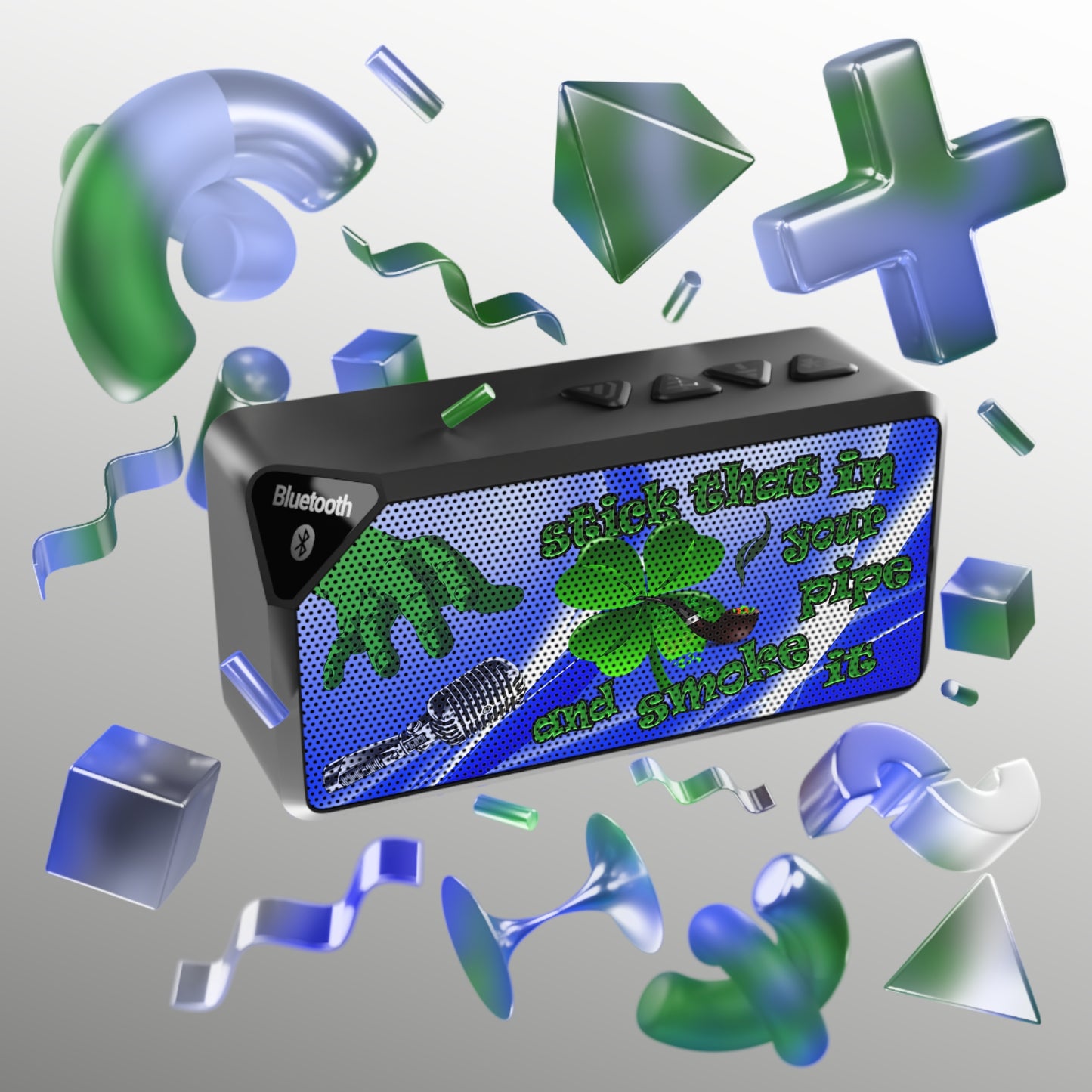 stick that in your pipe and smoke it - Jabba Bluetooth Speaker (blue-white wave)