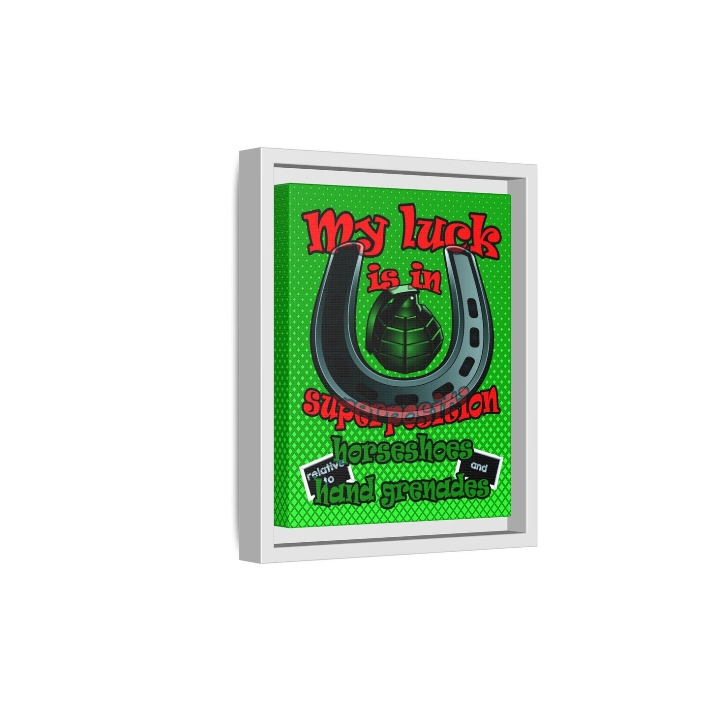 my luck - framed canvas art (logo green)