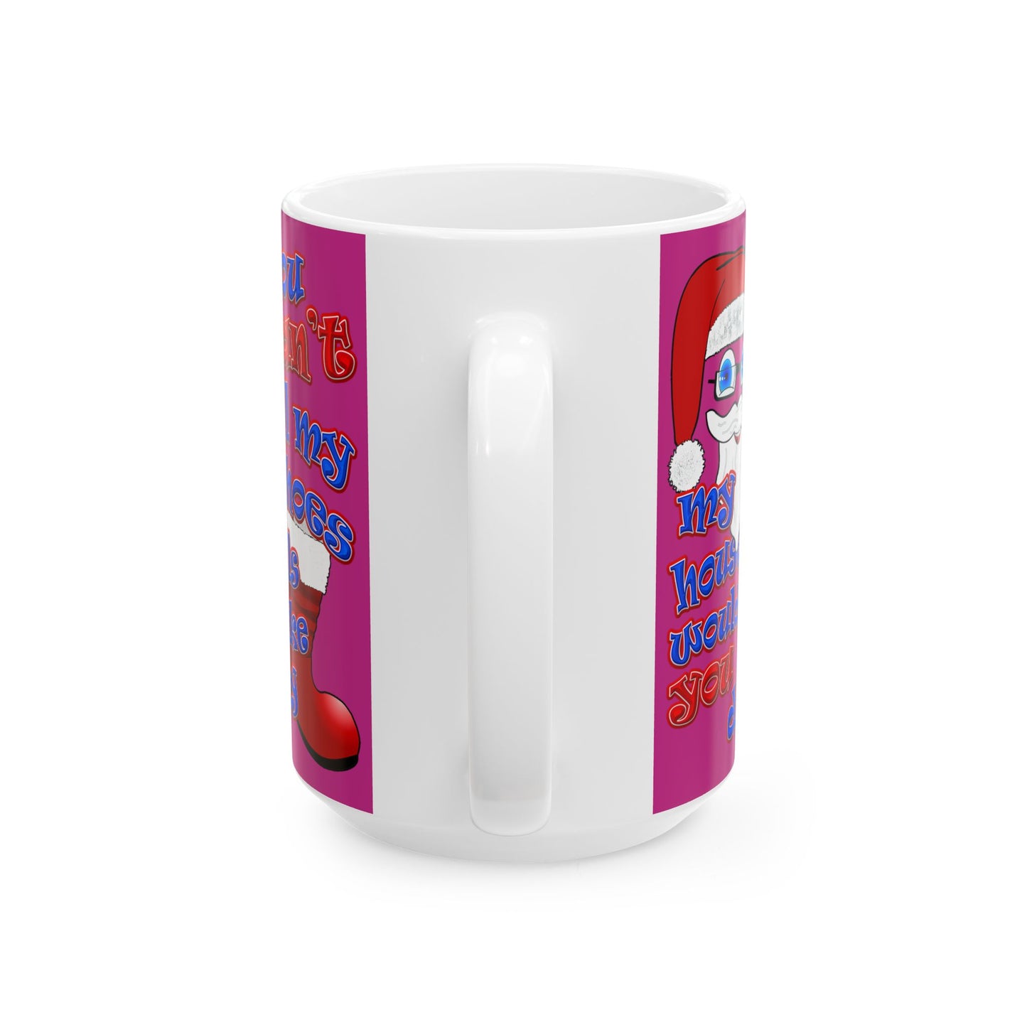 santa's shoes - White Mug (pink)