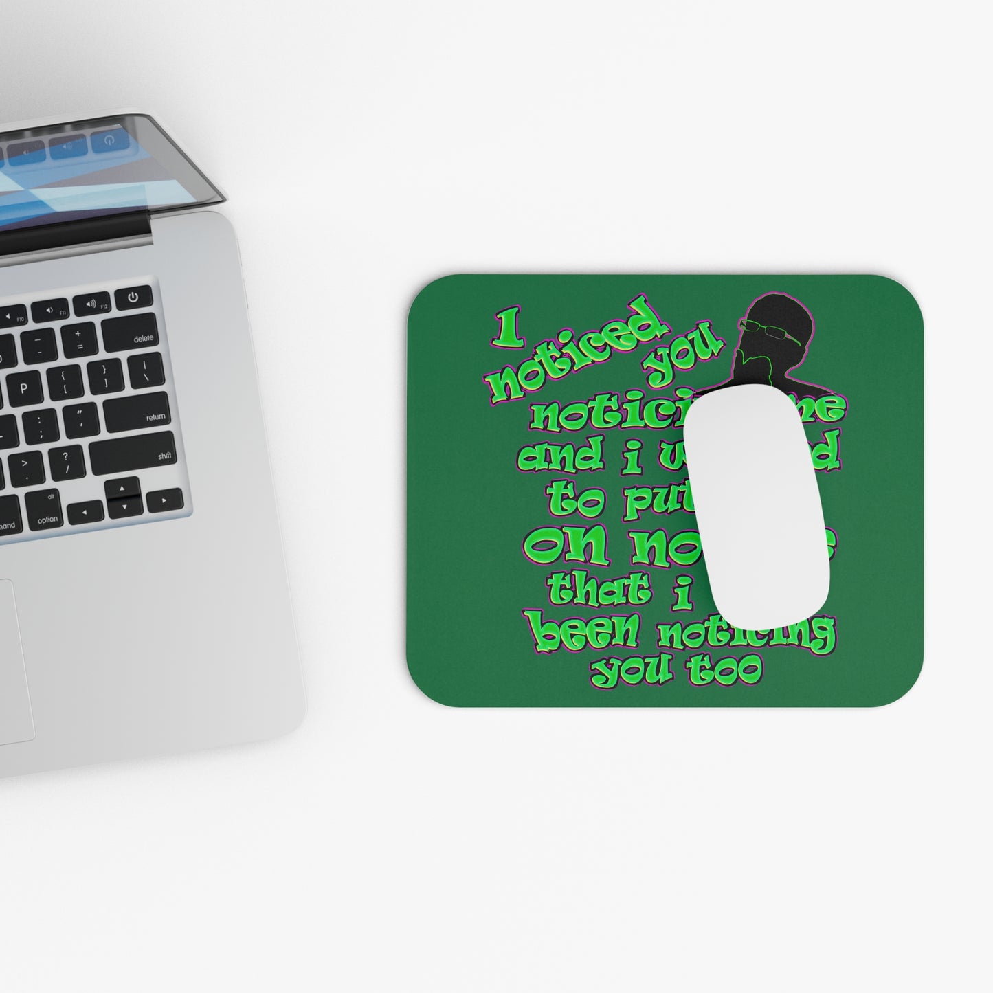 noticed you noticing - Mouse Pad (Rectangle) (dark green)