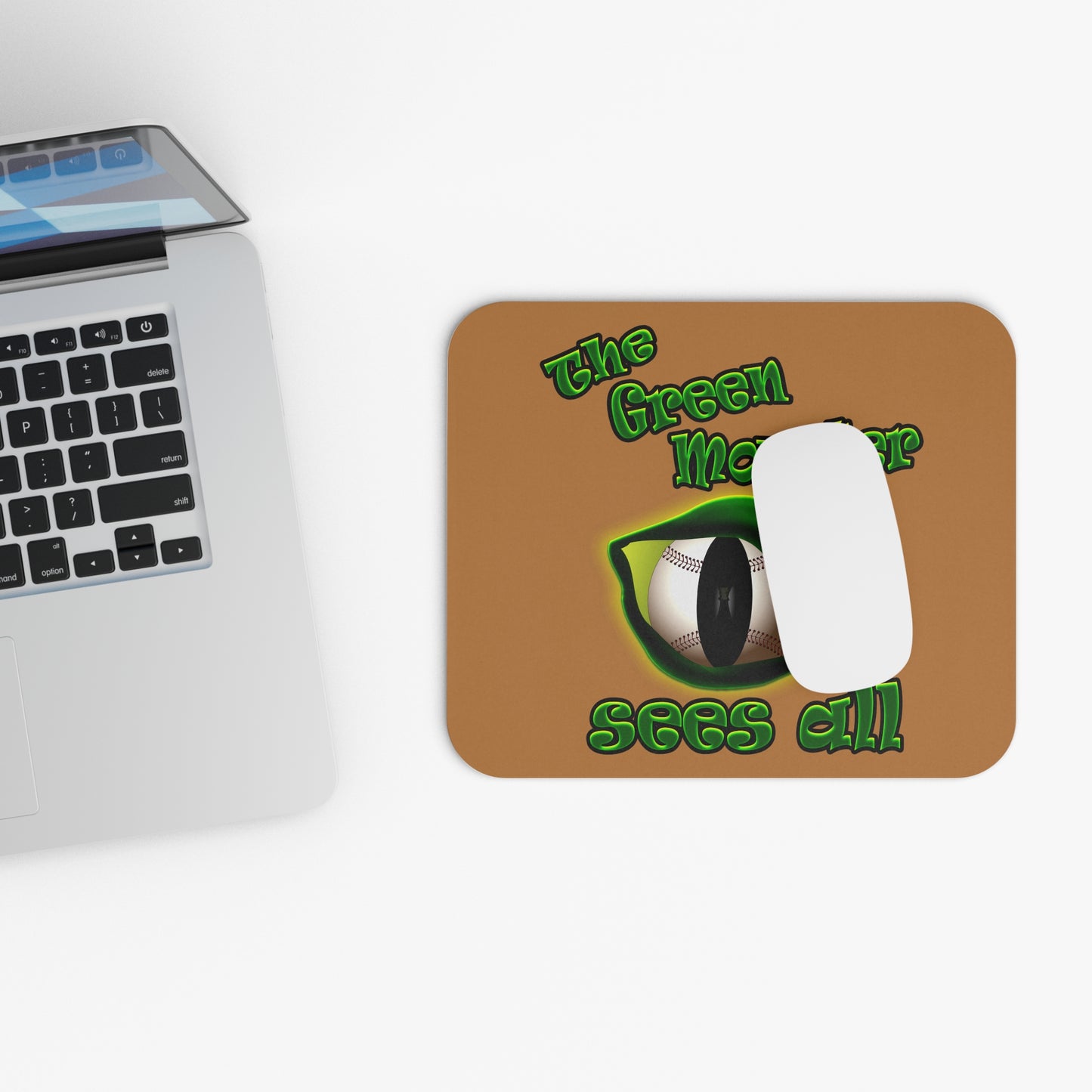 green monster - Mouse Pad (Rectangle) (light brown)