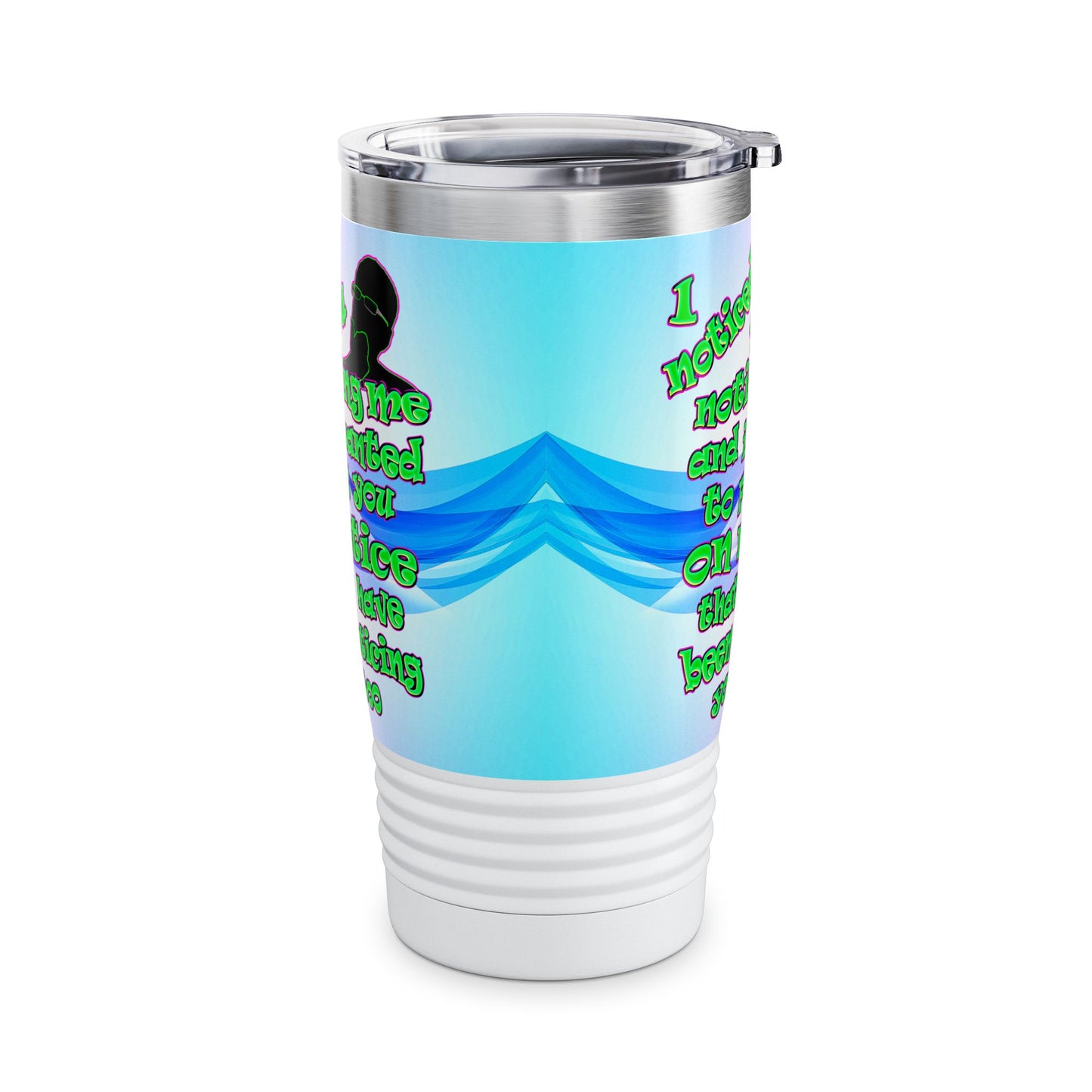 noticed you noticing - Ringneck Tumbler, 20oz (light blue-pink wave)