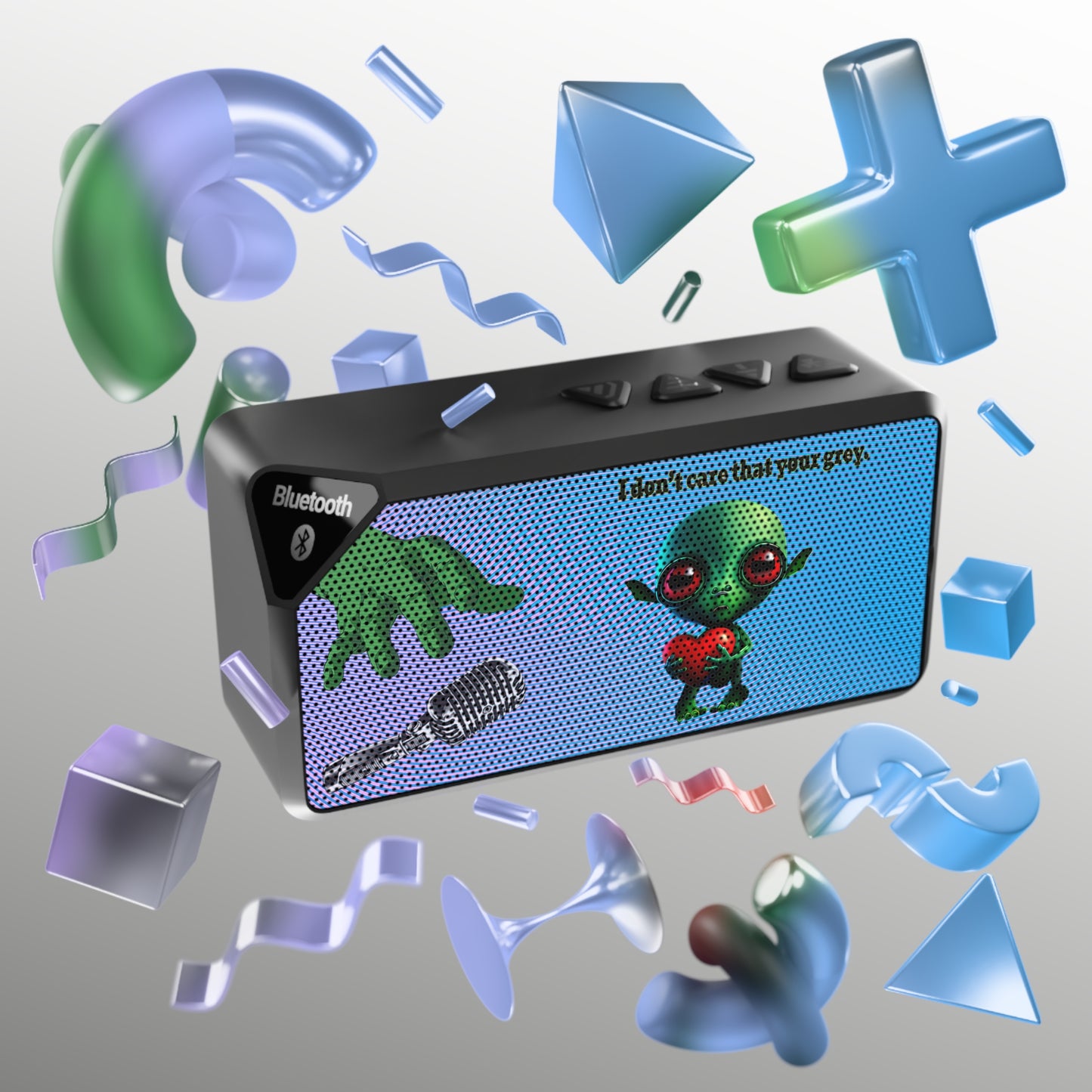 I don't care that your grey - Jabba Bluetooth Speaker (light blue-purple wave)