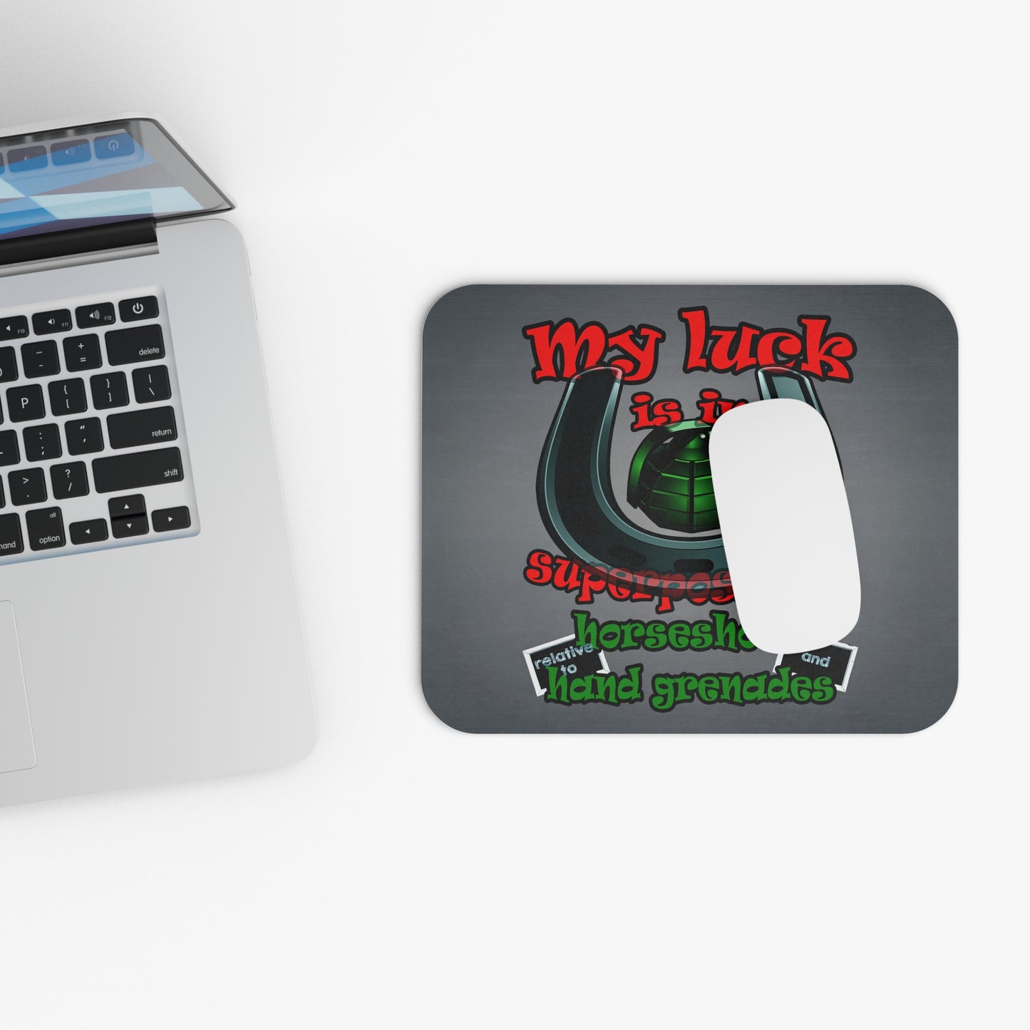 my luck - Mouse Pad (Rectangle) (grey-light grey)
