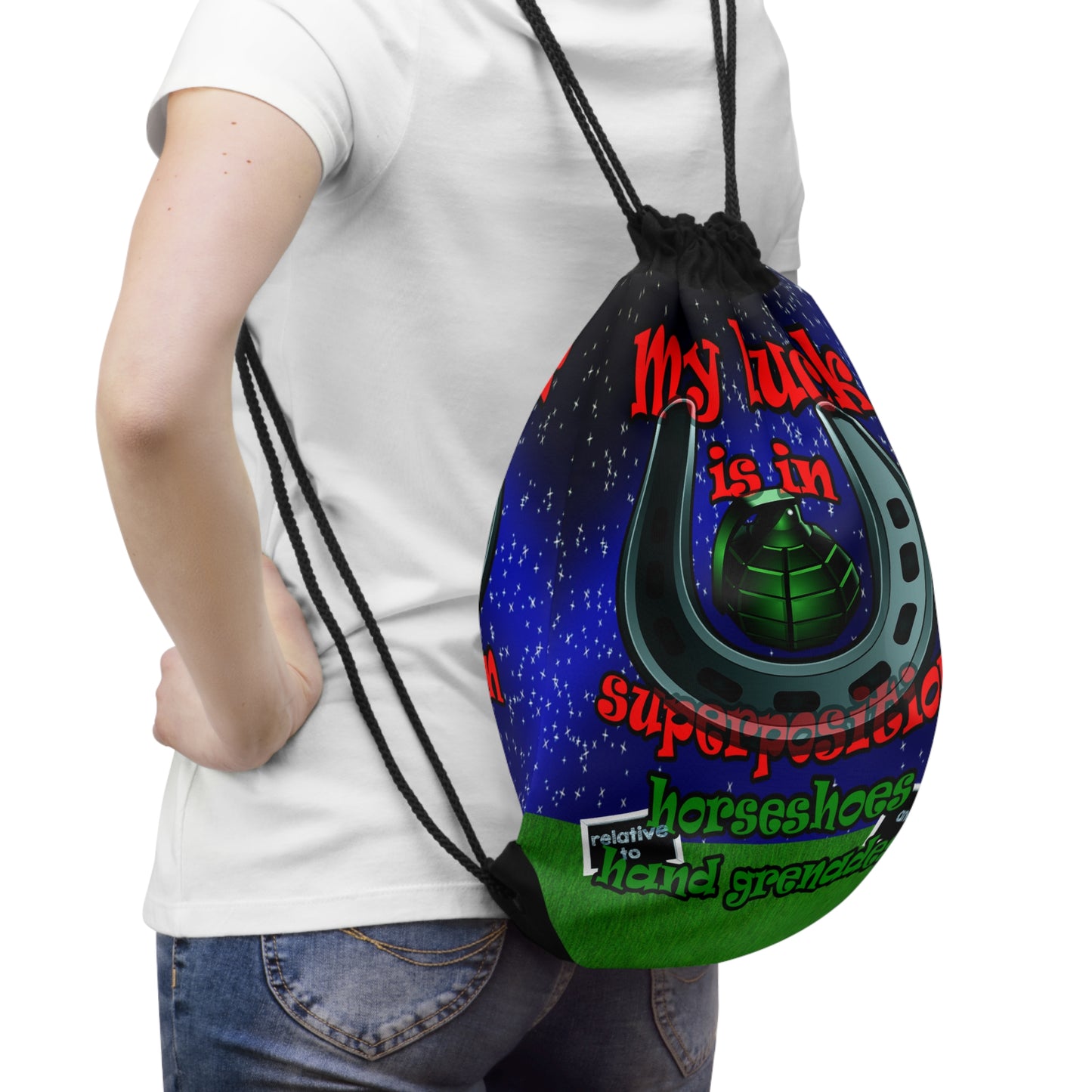 my luck - Drawstring Bag ('snoops' background)
