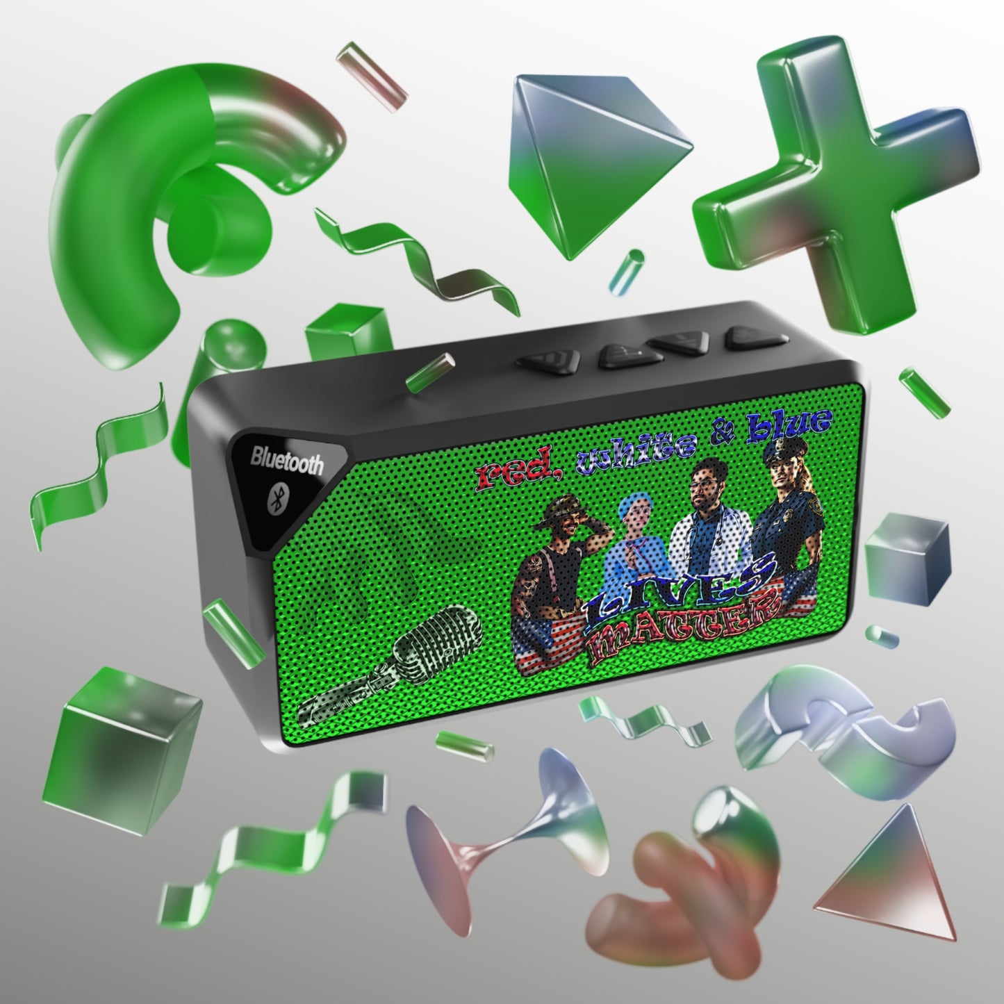 rw&b lives matter - Jabba Bluetooth Speaker (logo green)