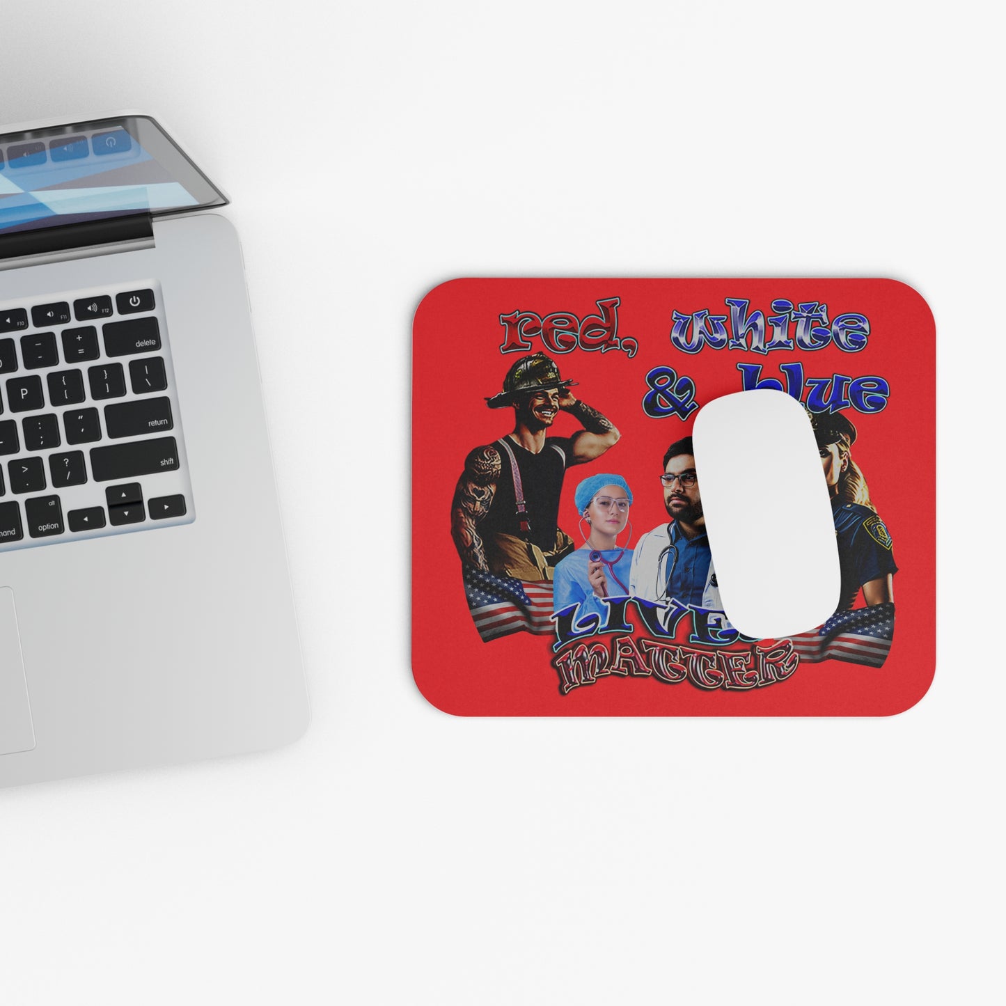 rw&b lives matter - Mouse Pad (Rectangle) (red)