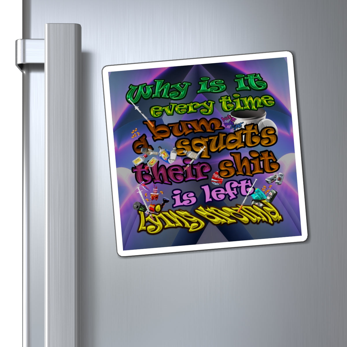 the bum's shit - Magnets - (grey-pink wave)