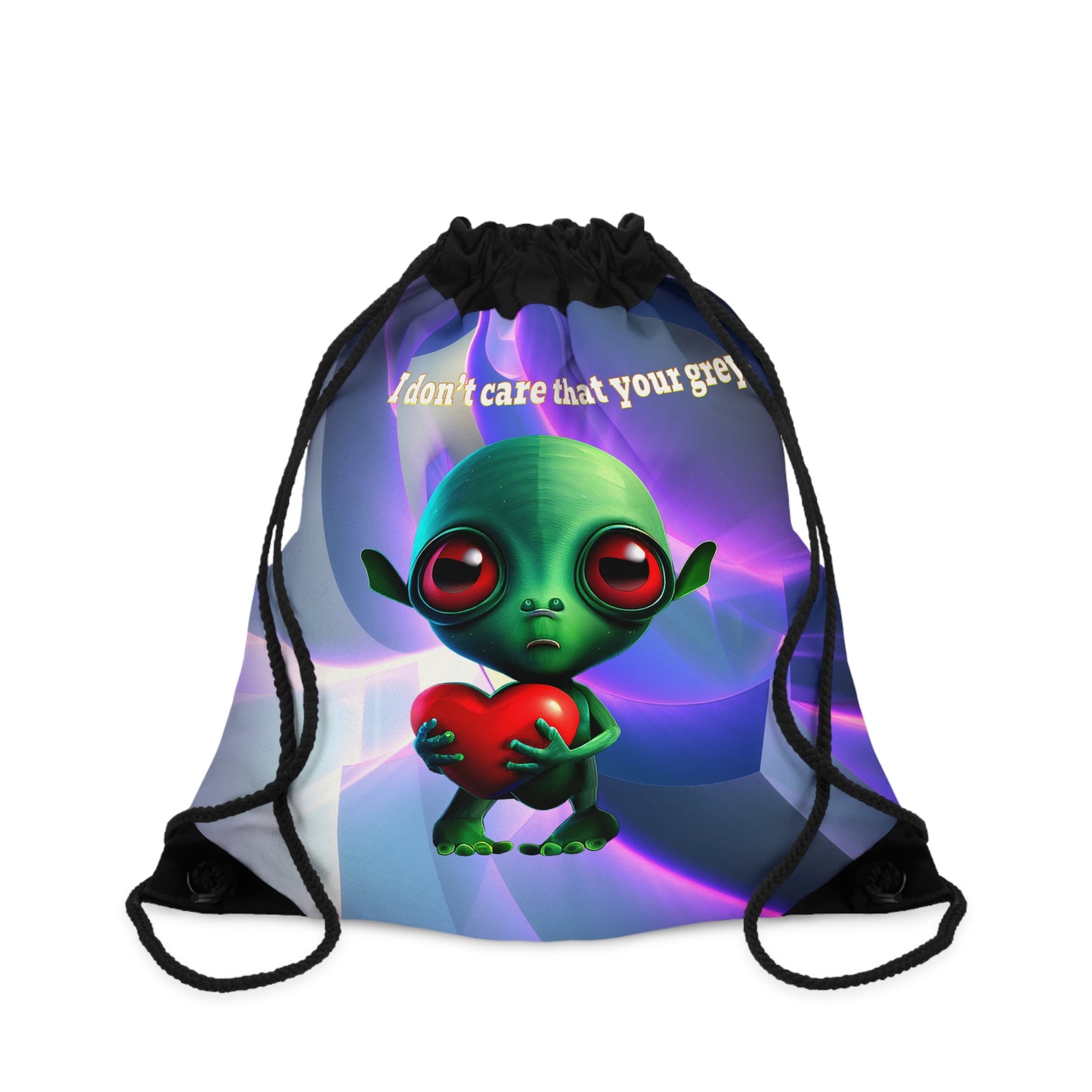I don't care that your grey - Drawstring Bag (grey-pink wave)