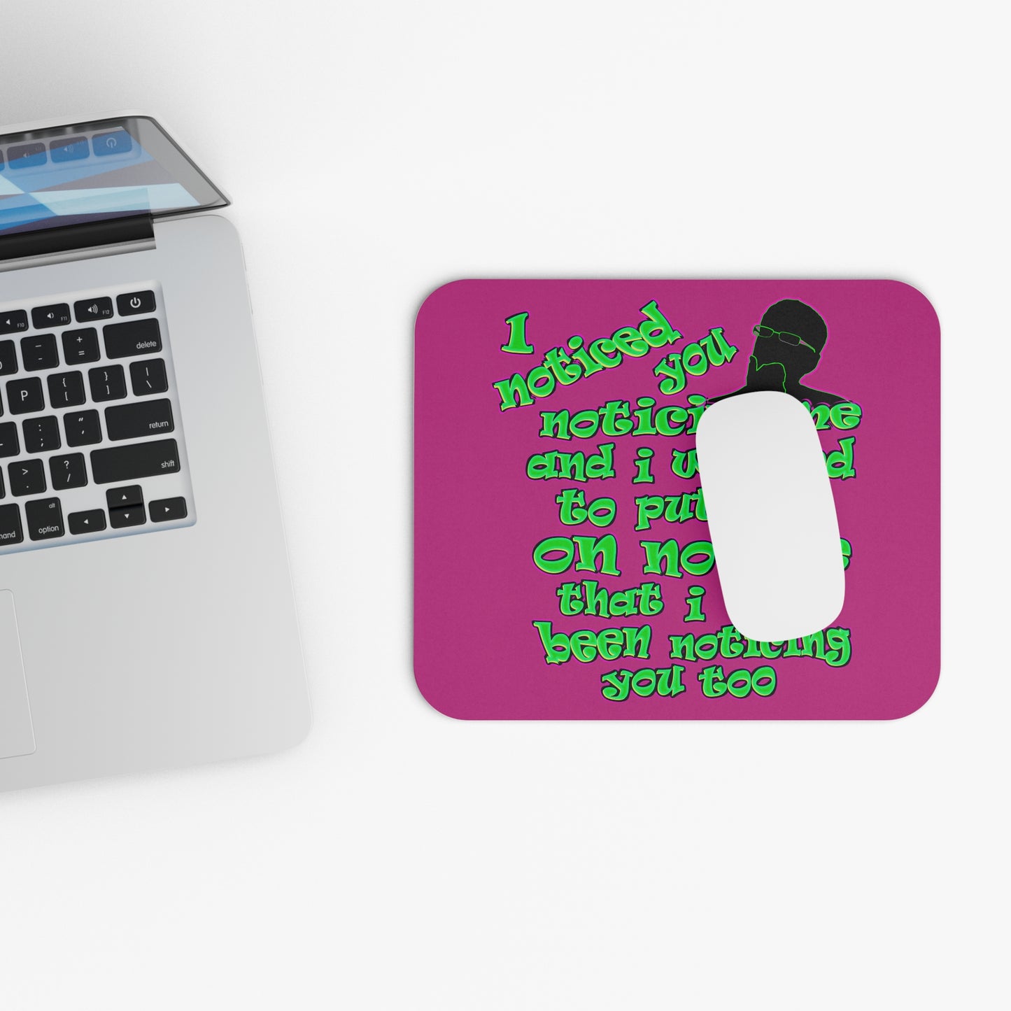 noticed you noticing - Mouse Pad (Rectangle) (pink)