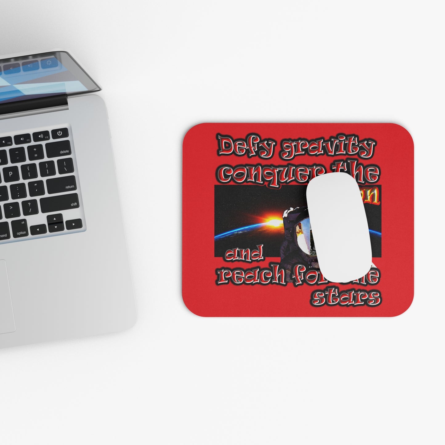 defy conquer reach - Mouse Pad (Rectangle) (red)
