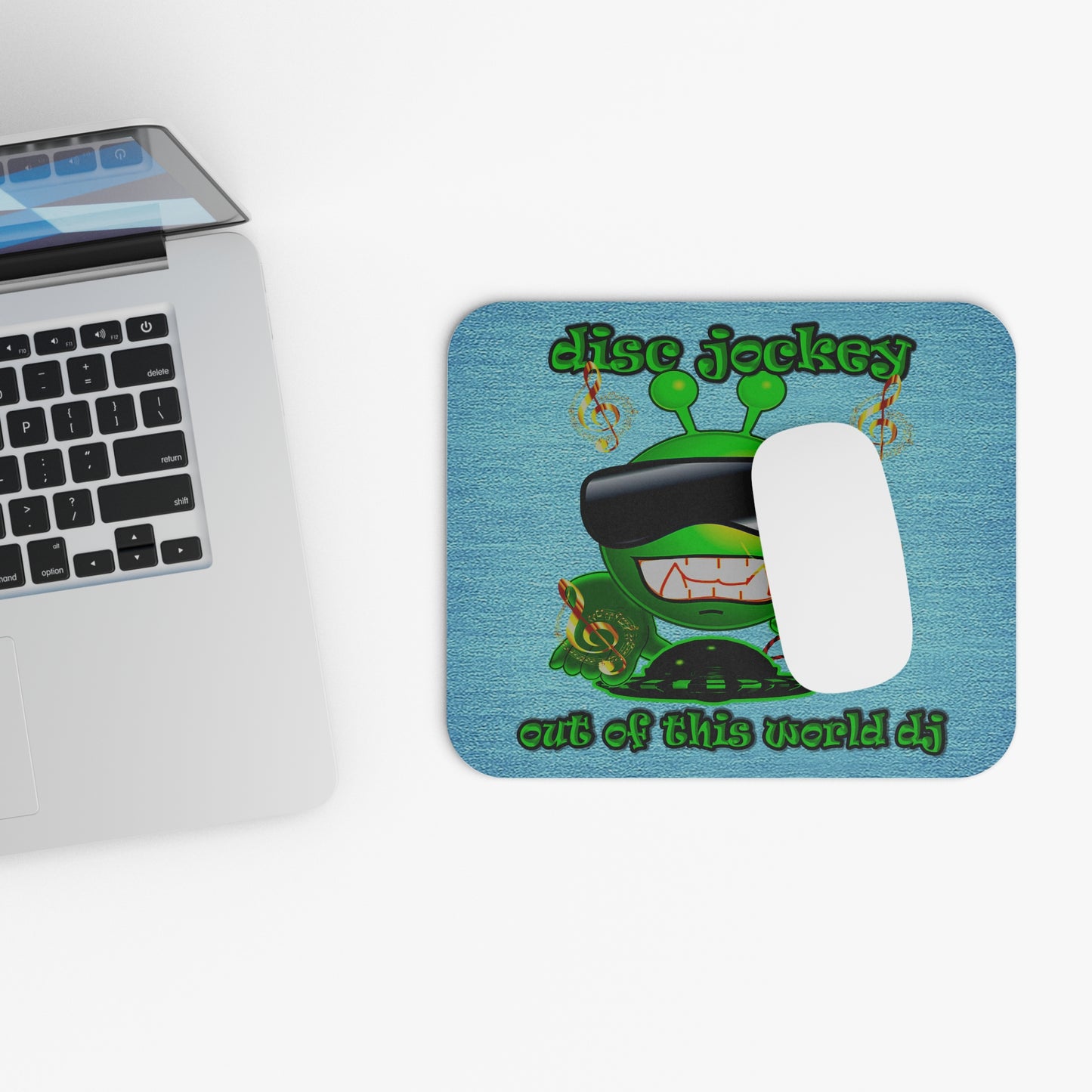 disc jockey - Mouse Pad (Rectangle) (faded blue)