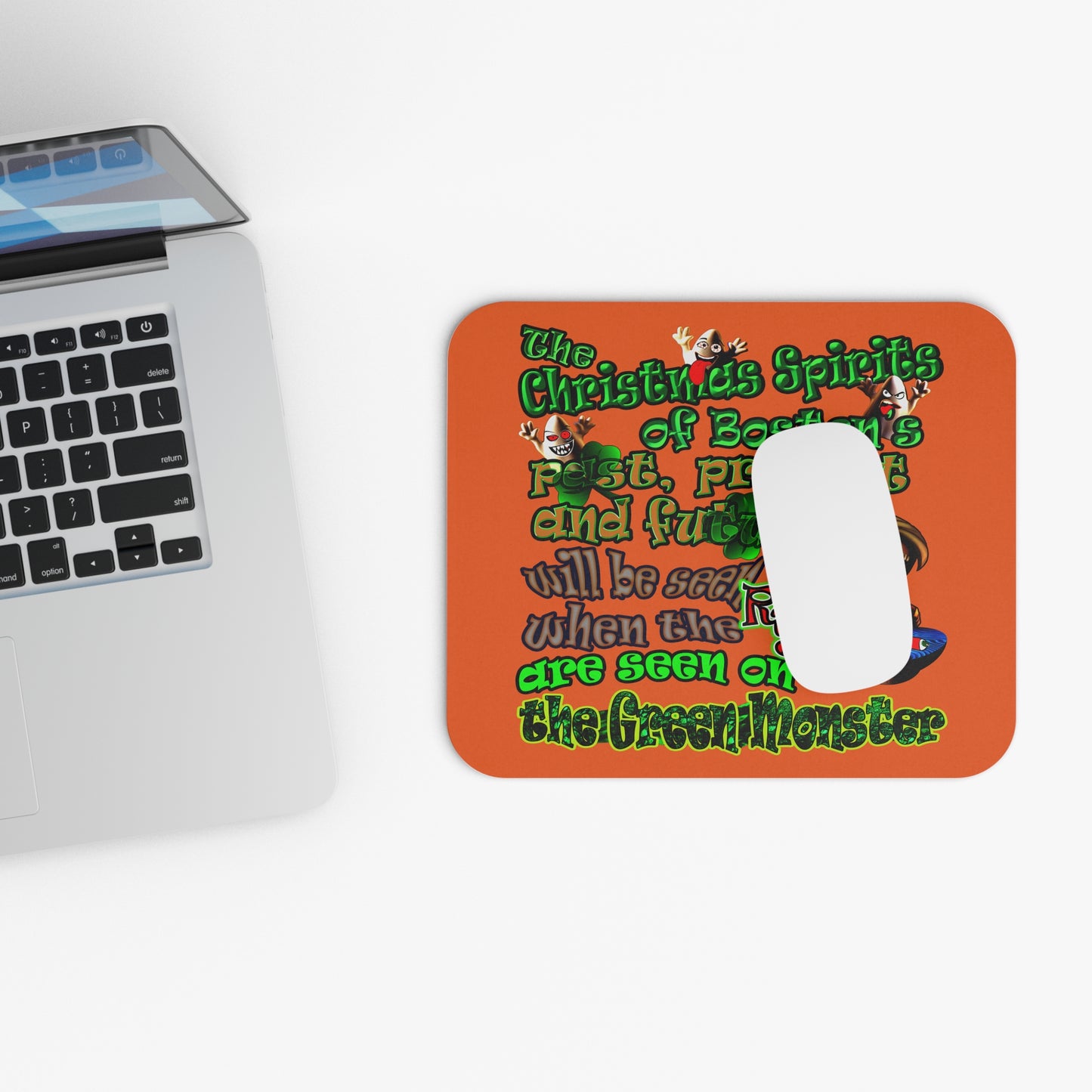 christmas spirits of boston - Mouse Pad (Rectangle) (orange)