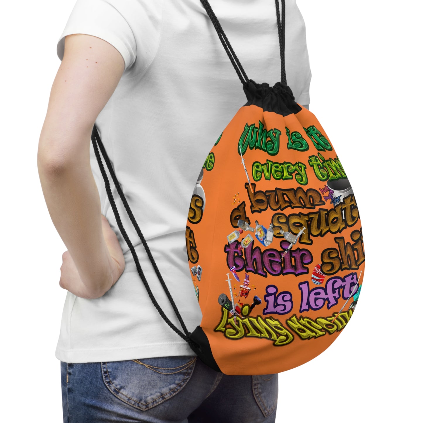 the bum's shit - Drawstring Bag (crusta)