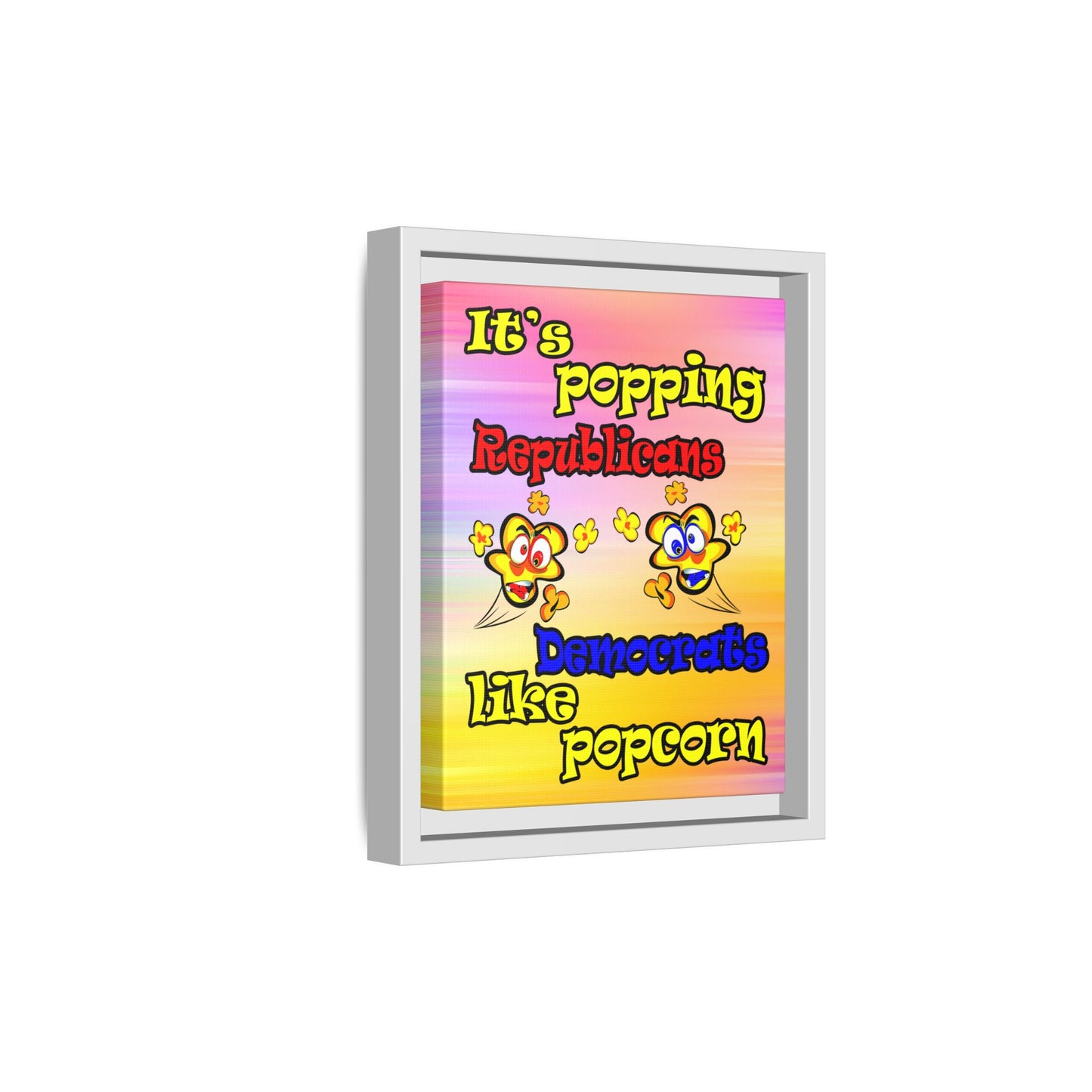 popping like popcorn - framed canvas art (color blur)