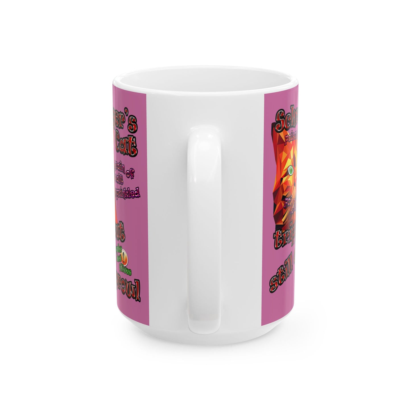 schrodinger's cat - White Mug (light pink)