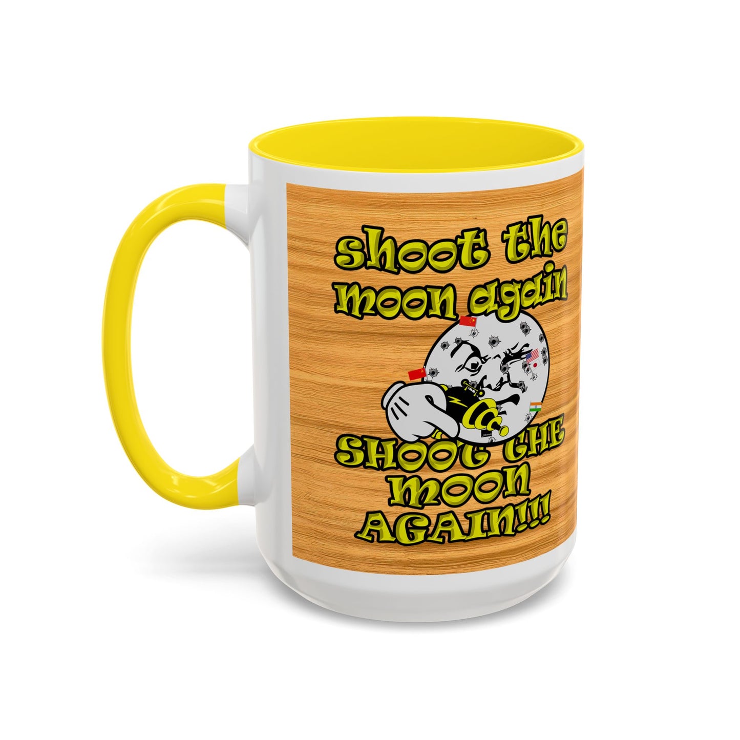 shoot the moon again - Accent Mug (butterscotch wood finish)