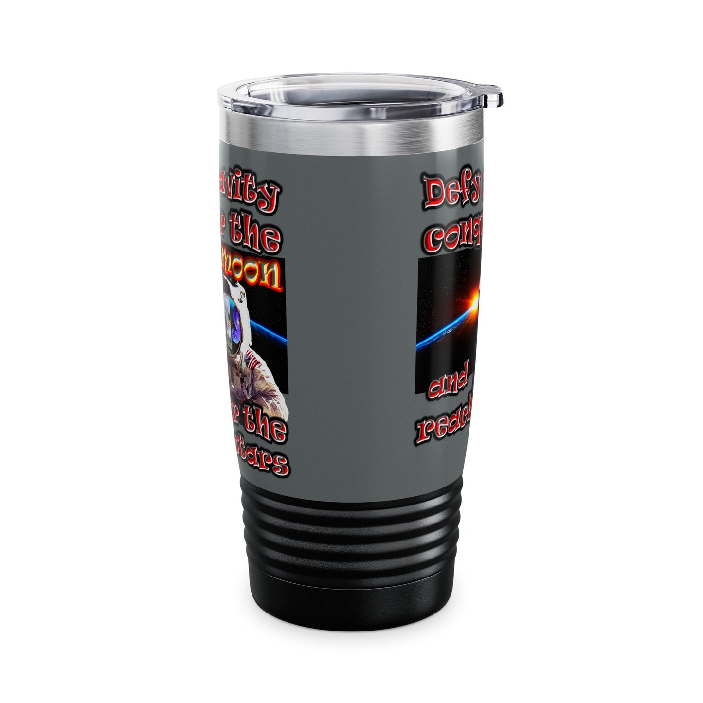 defy conquer reach - Ringneck Tumbler, 20oz (dark grey)