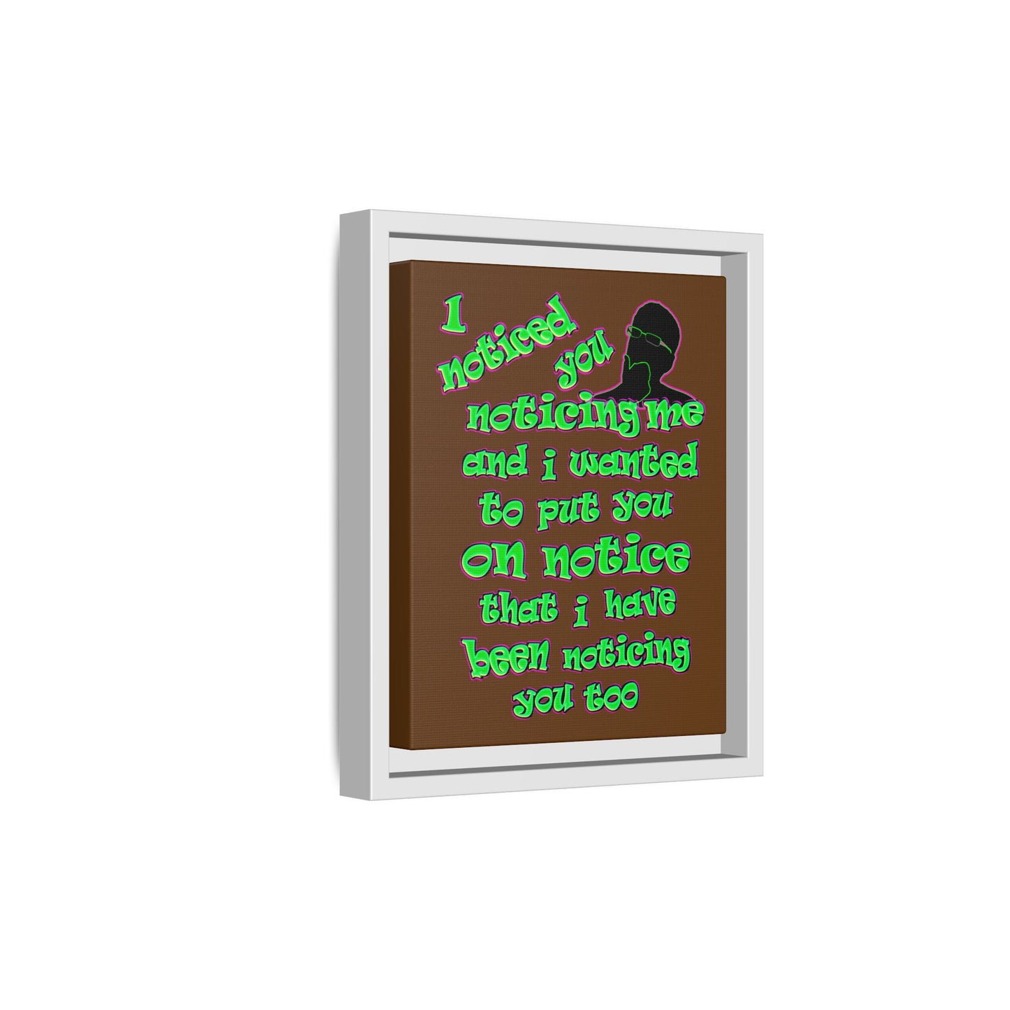 noticed you noticing - framed canvas art (brown)