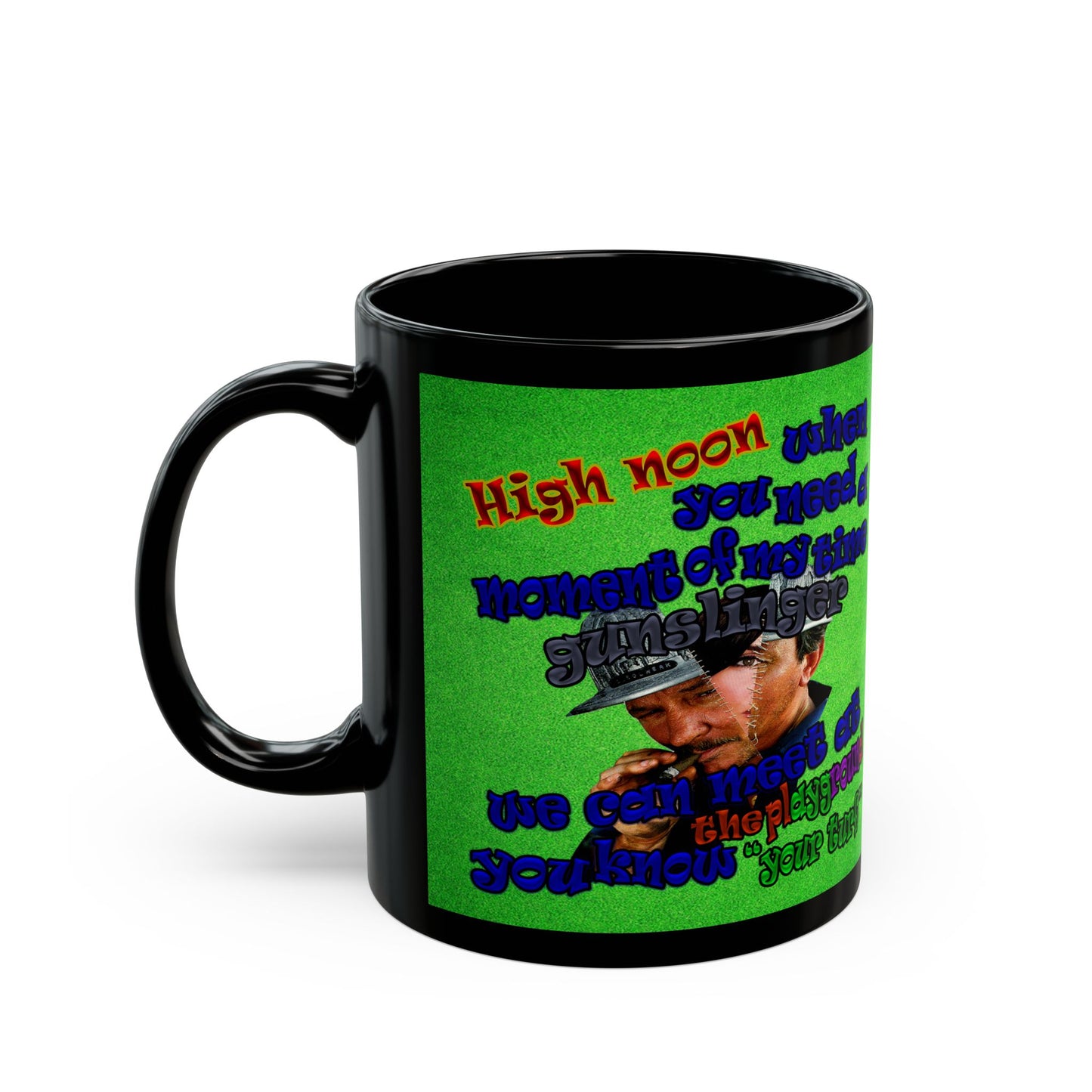high noon - Black Mug (green turf)