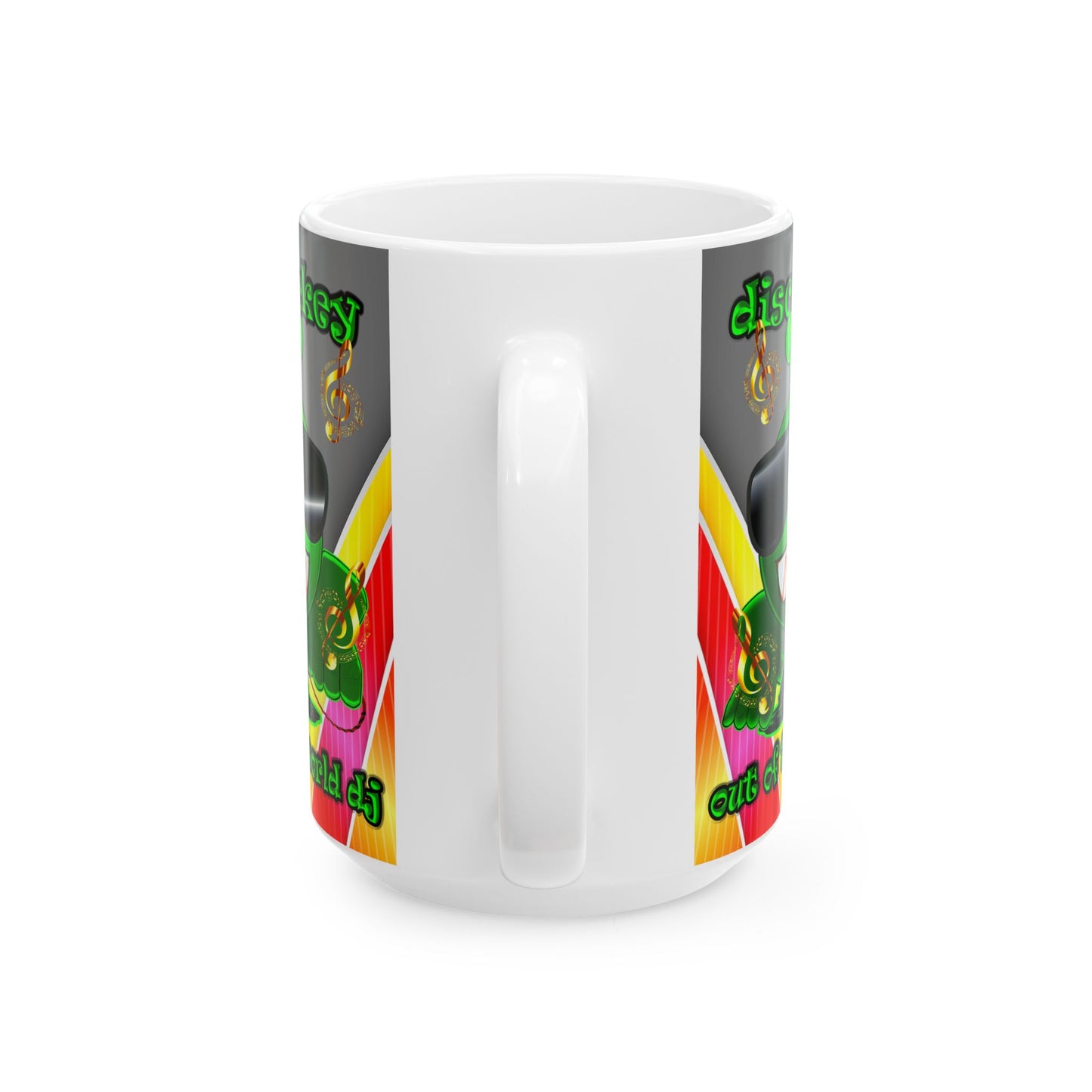 disc jockey - White Mug (rainbow split)