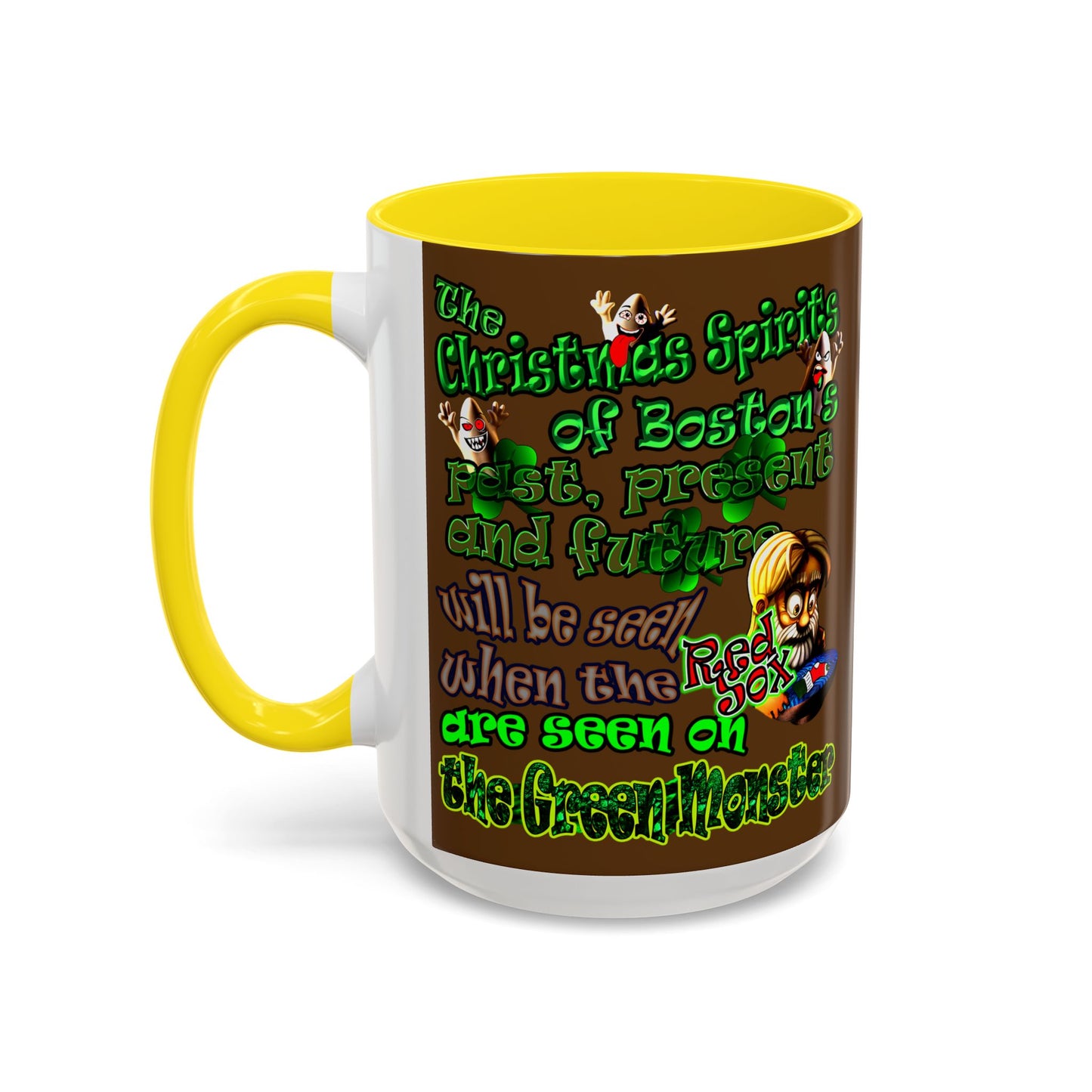 christmas spirits of boston - Accent Mug (brown)