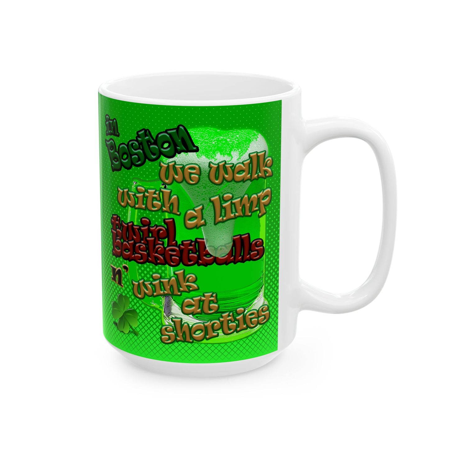 celtics logo - White Mug (logo green)