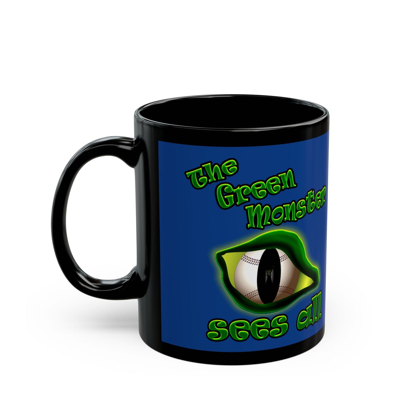 green monster - Black Mug (dark blue)
