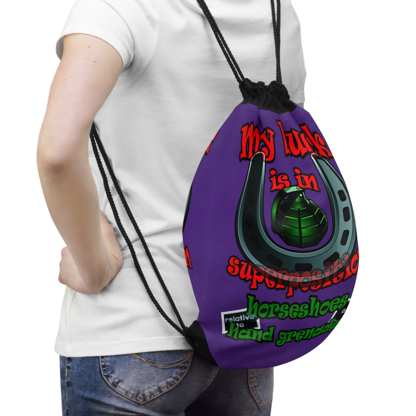 my luck - Drawstring Bag (purple)
