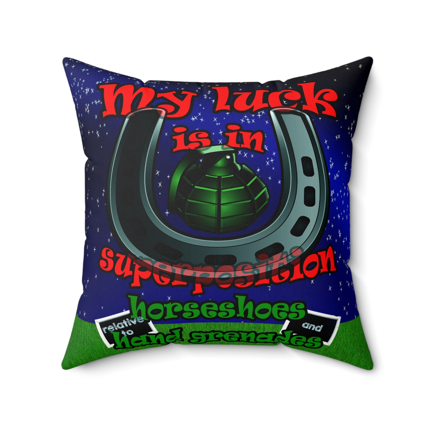my luck - Faux Suede Square Pillow - ('snoops' background)