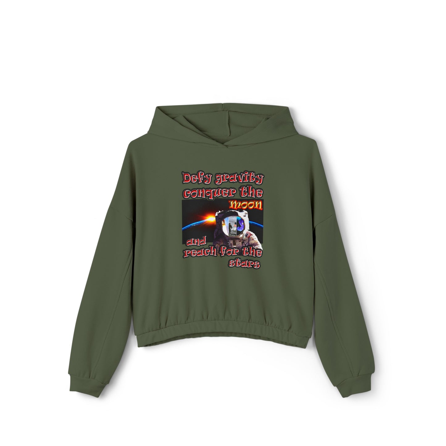 defy conquer reach - Women's Cinched Bottom Hoodie