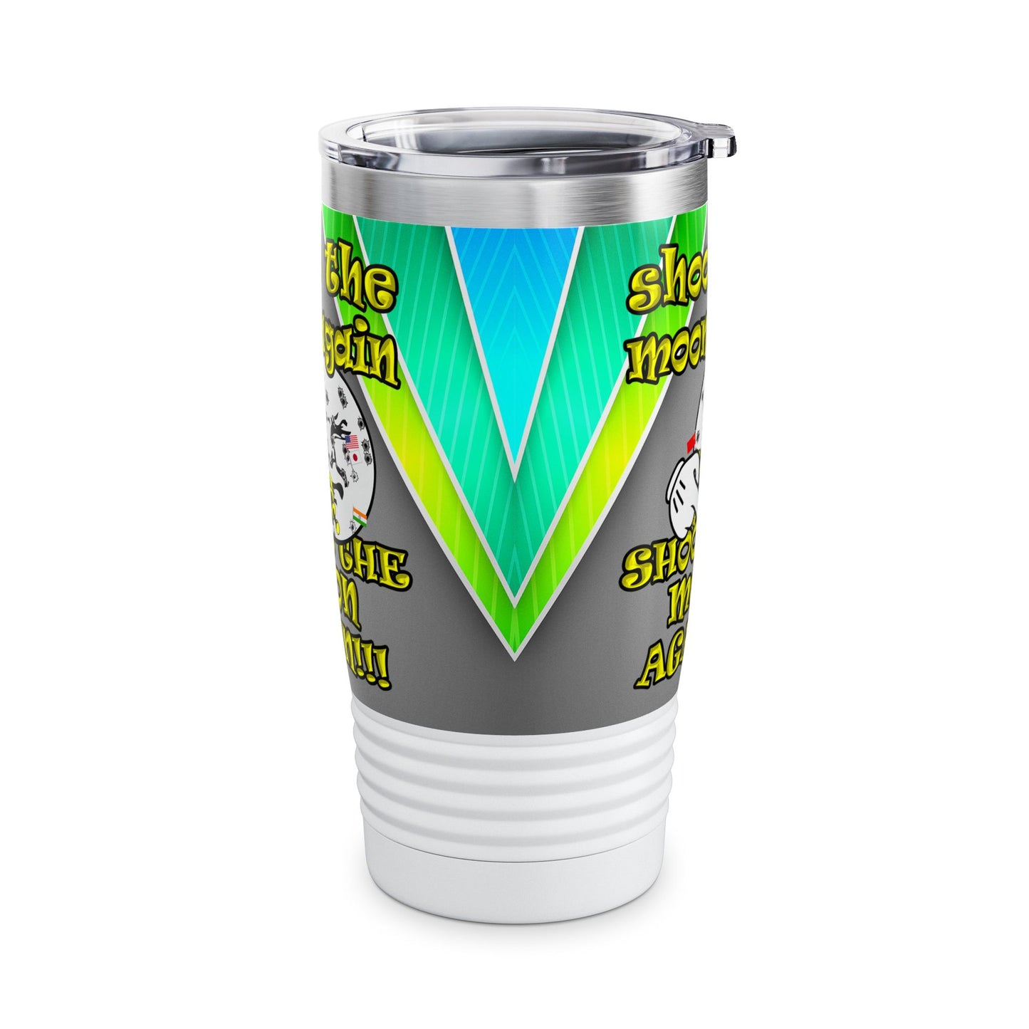 shoot the moon again - Ringneck Tumbler, 20oz (rainbow split)
