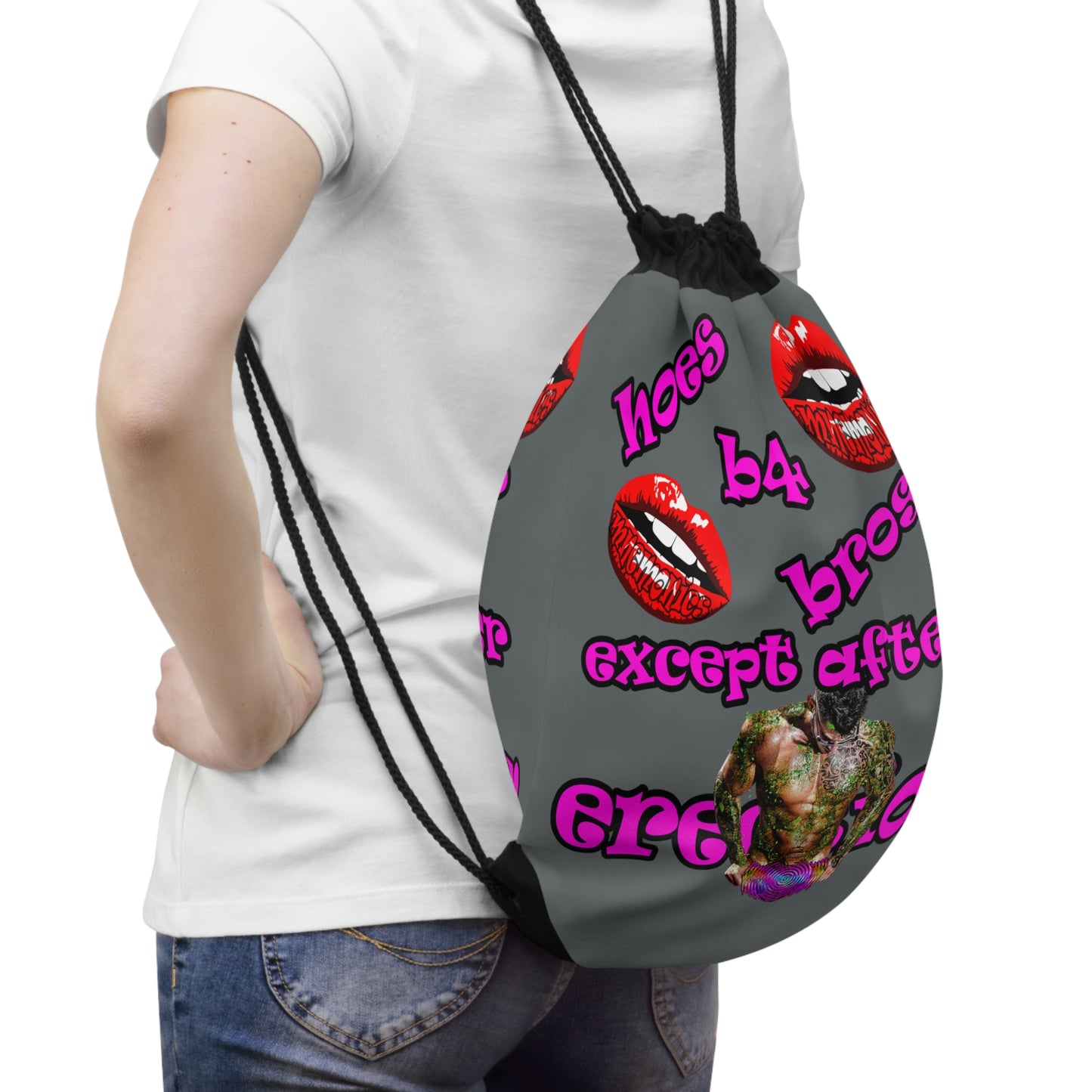 hoes b4 bros - Drawstring Bag (dark grey)