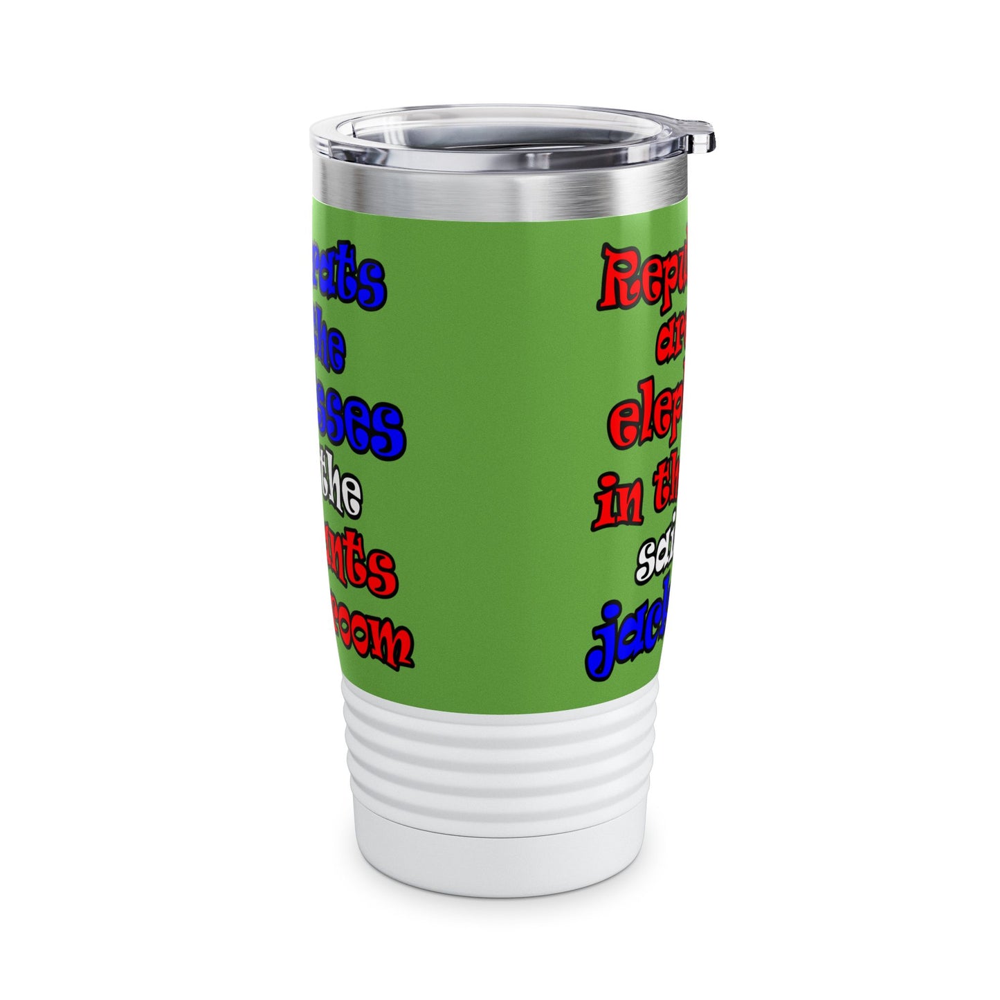donkeys and elephants - Ringneck Tumbler, 20oz (green)