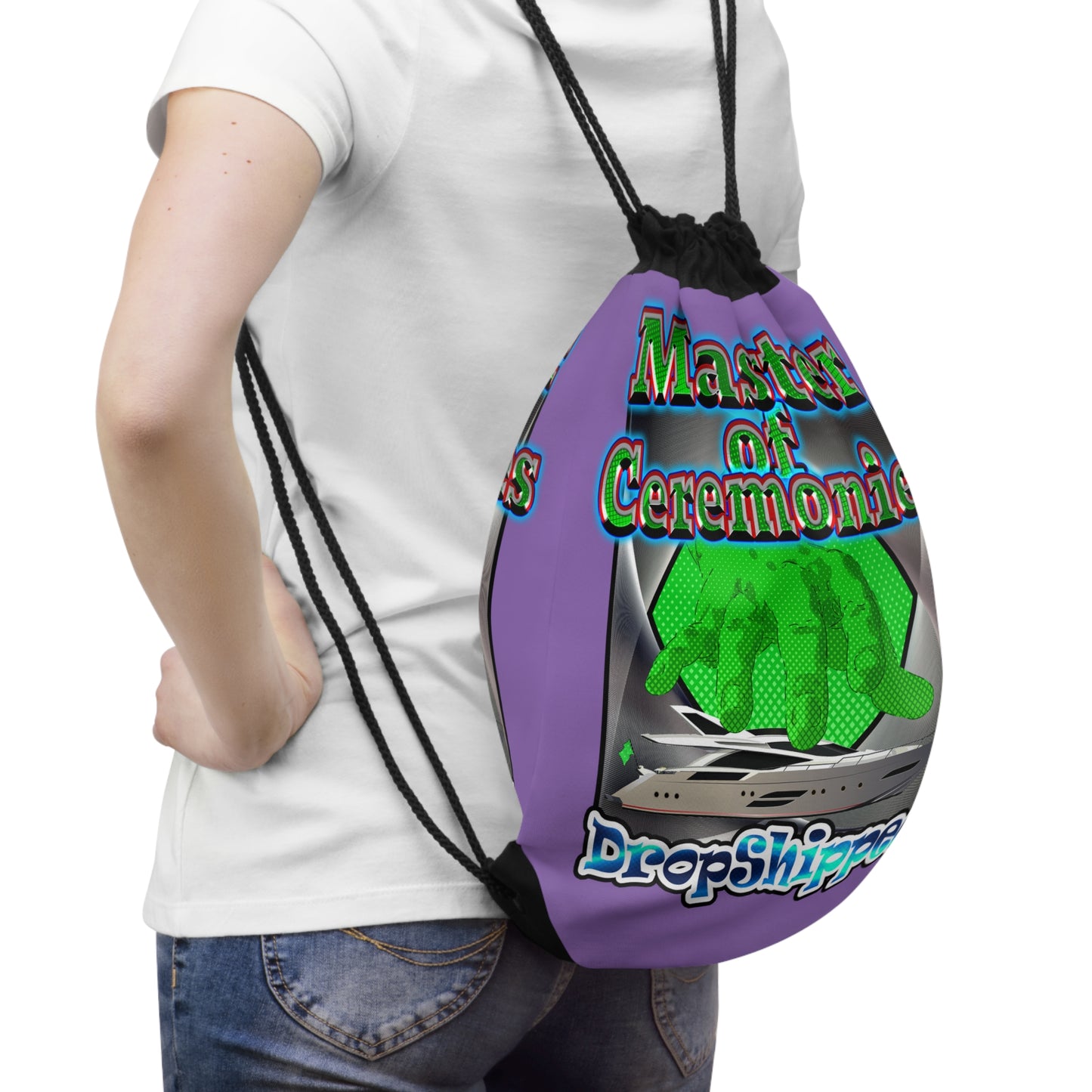 logo - Drawstring Bag (light purple)