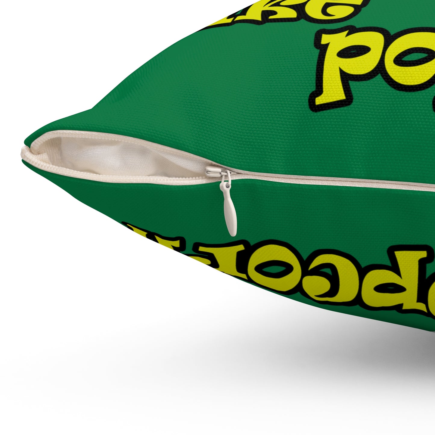 popping like popcorn - Spun Polyester Square Pillow - (dark green)