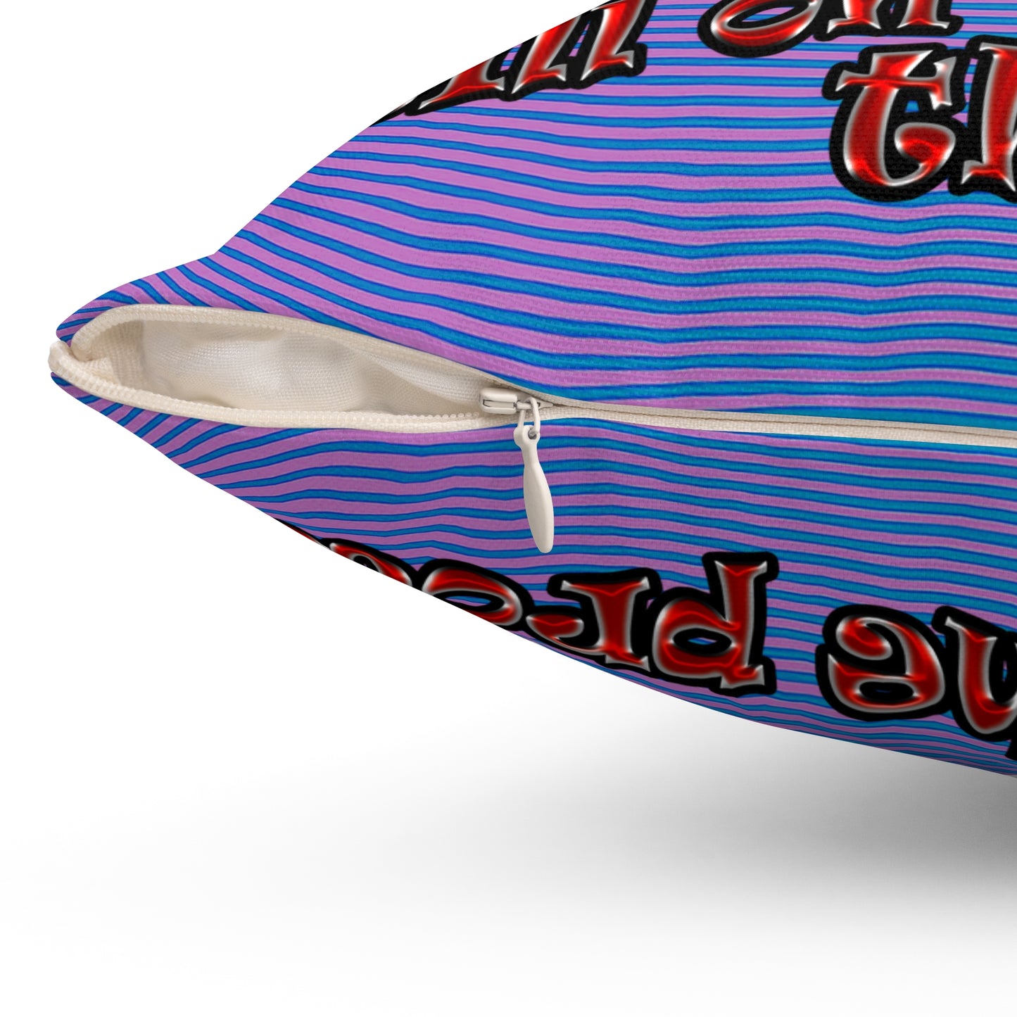schrodinger's cat - Spun Polyester Square Pillow - (light blue-purple wave)