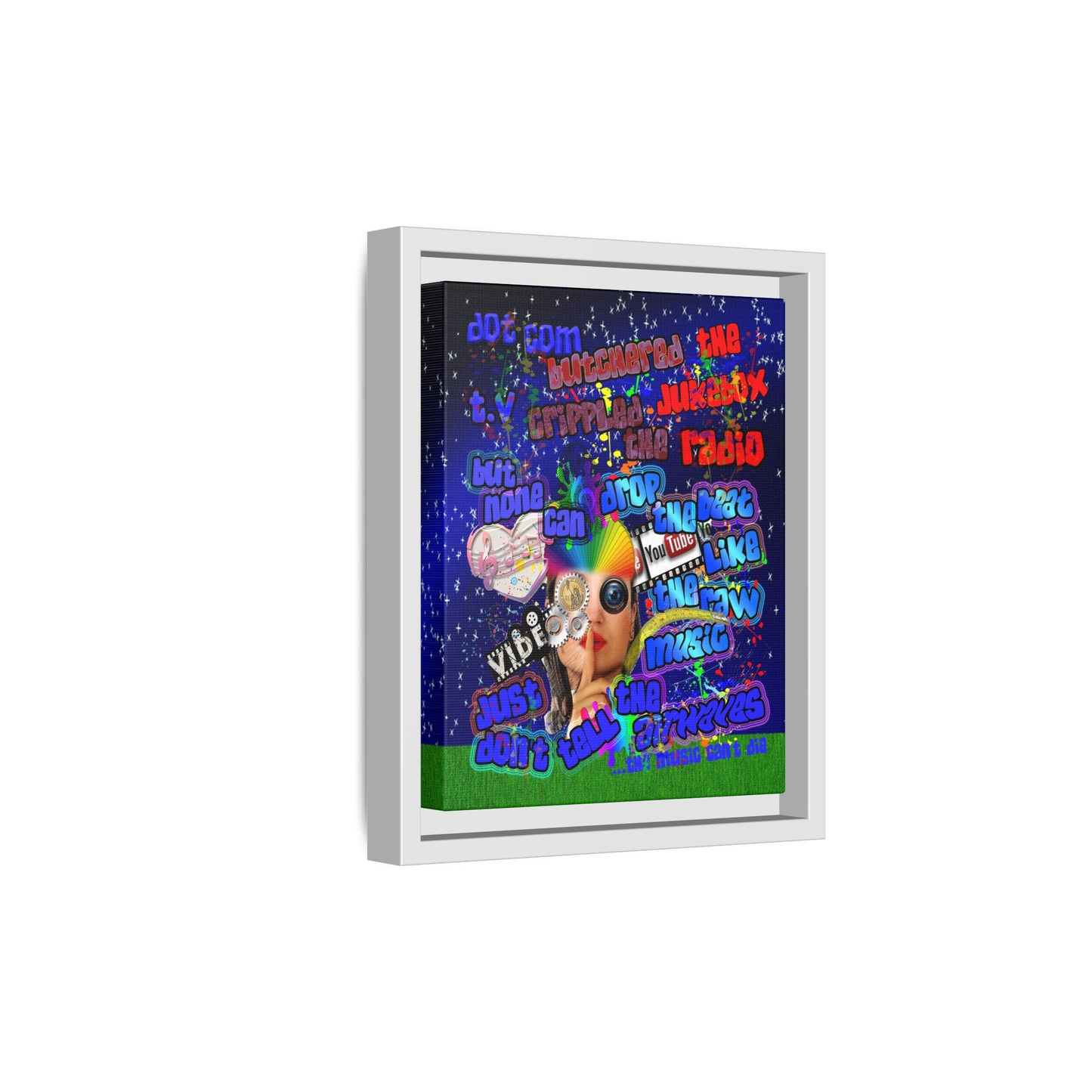 drop the beat - framed canvas art ('snoops' background)