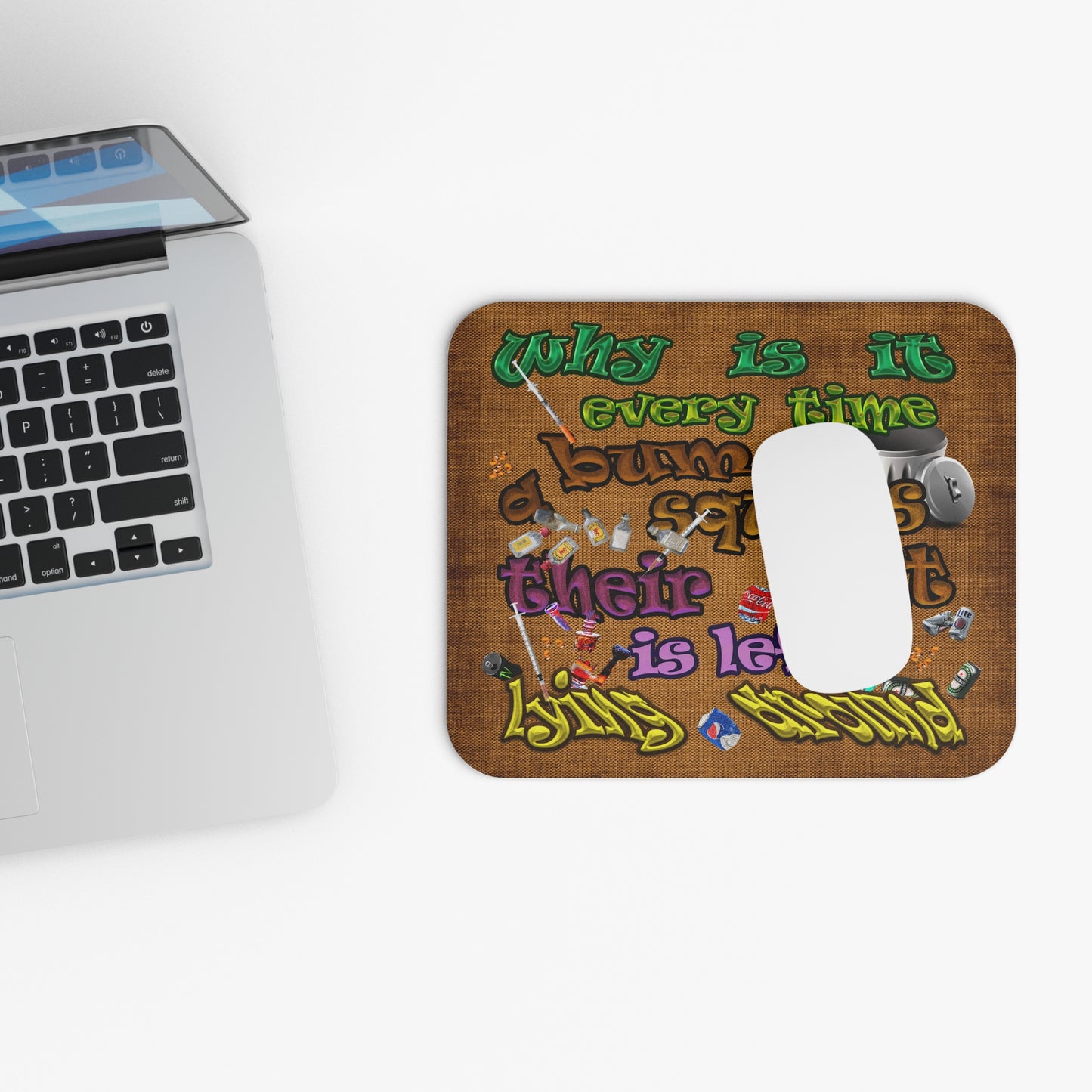 the bum's shit - Mouse Pad (Rectangle) (brown papyrus)