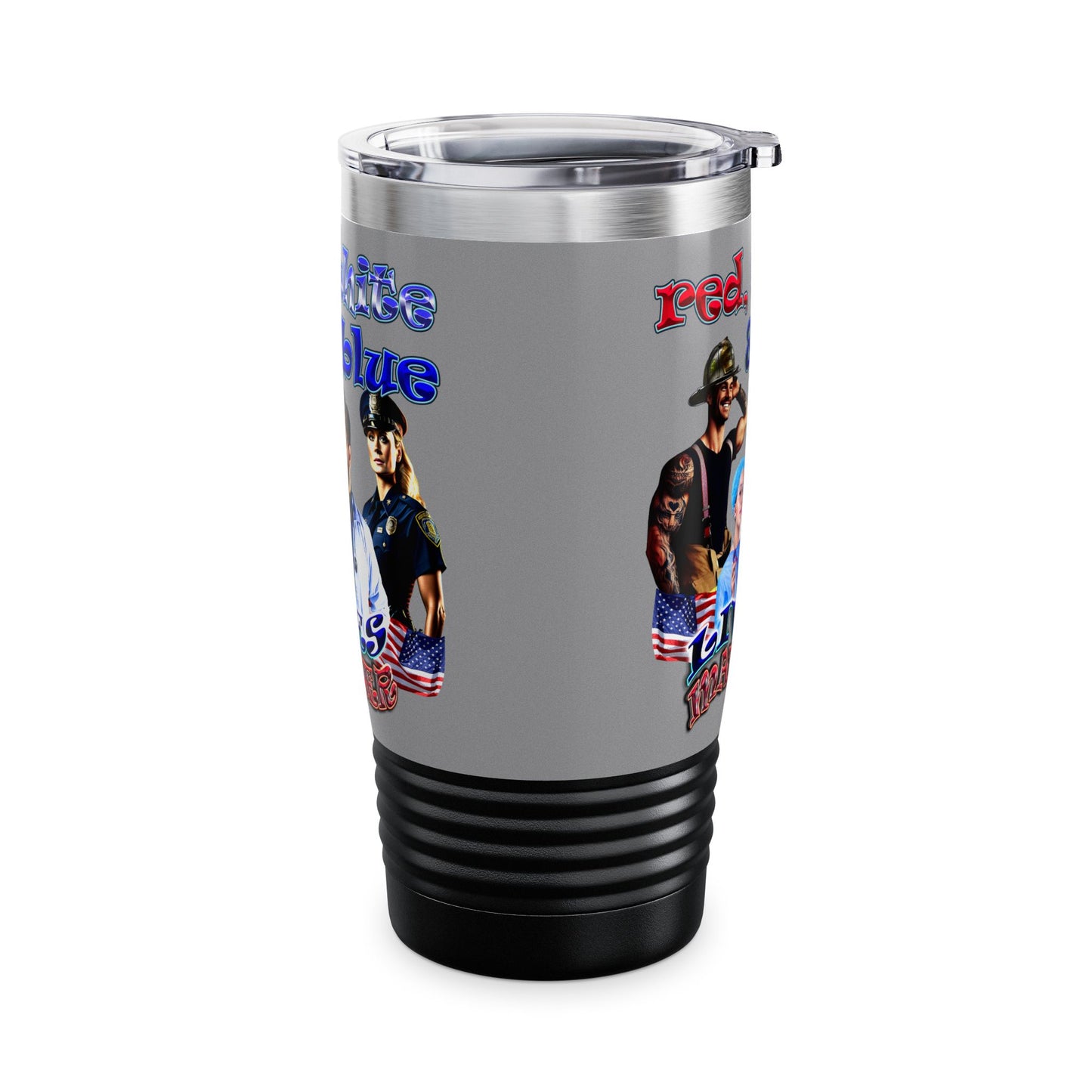rw&b lives matter - Ringneck Tumbler, 20oz (grey)