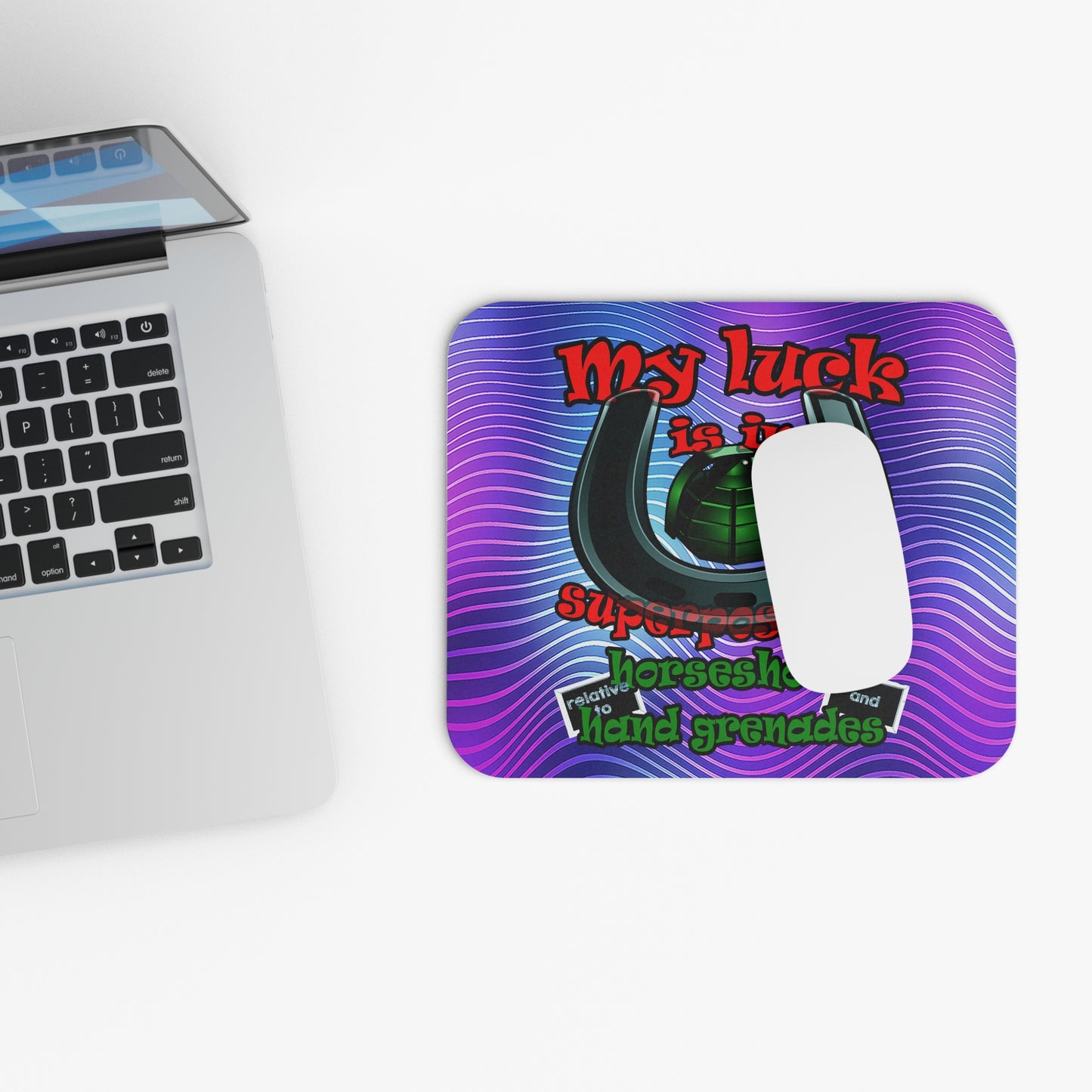 my luck - Mouse Pad (Rectangle) (purple wave)
