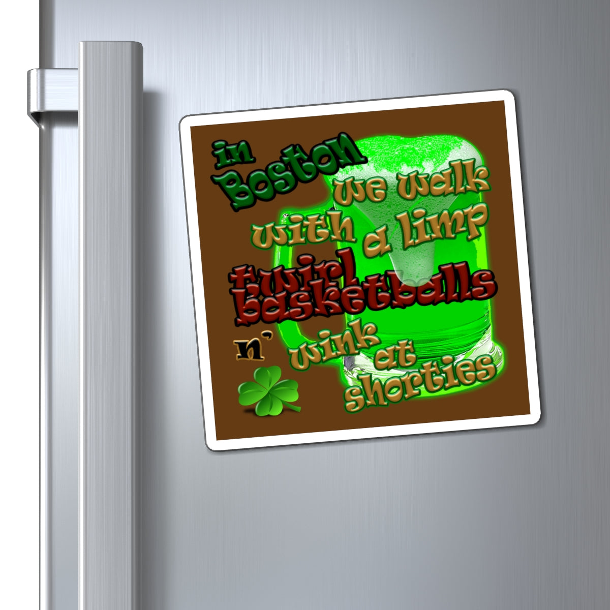 celtics logo - Magnets - (brown)