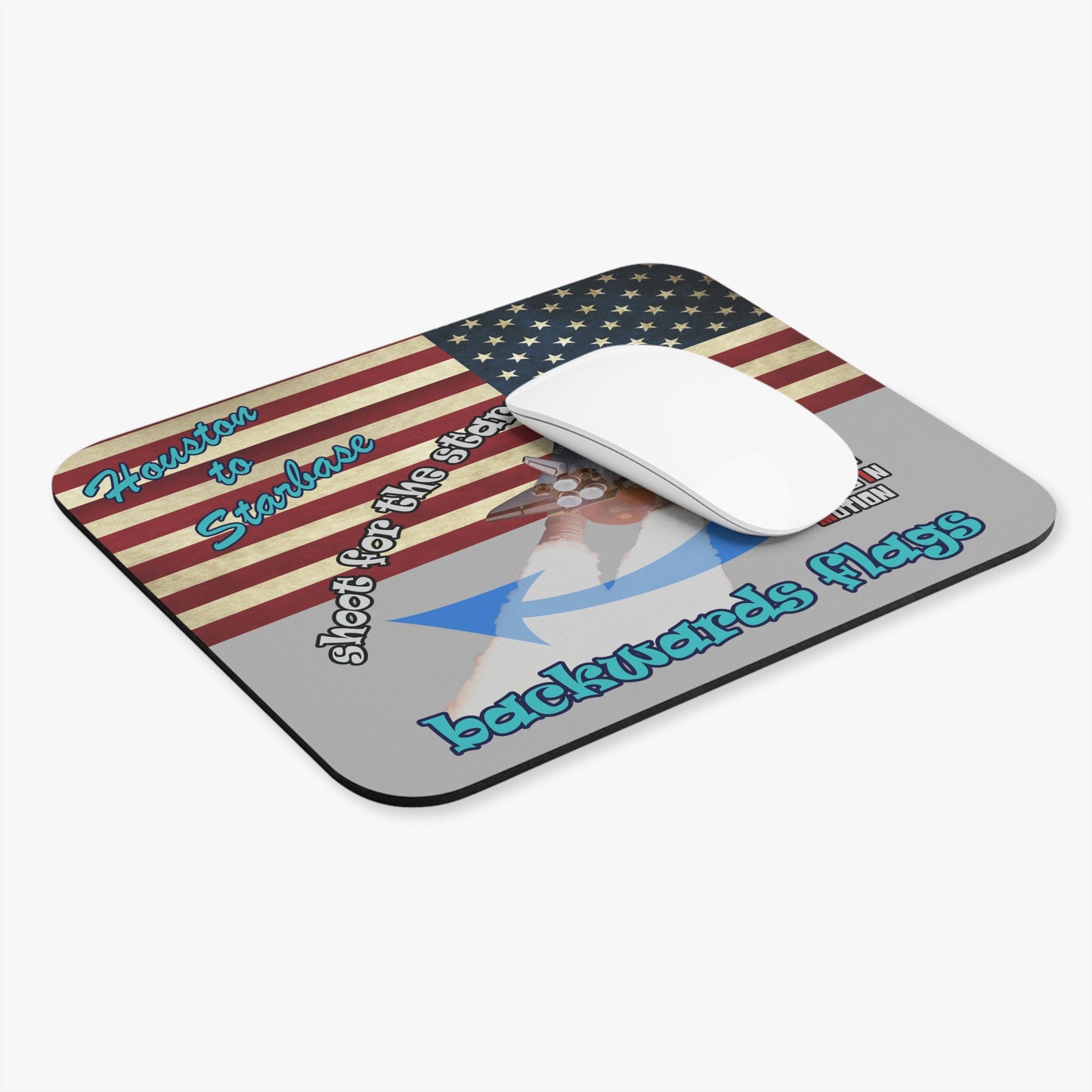 shoot for the stars - Mouse Pad (Rectangle) - (light grey)