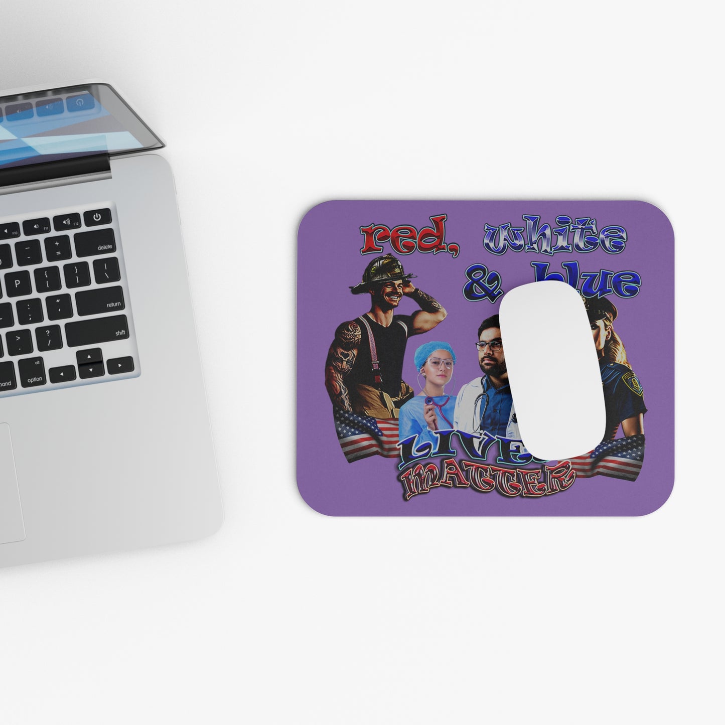 rw&b lives matter - Mouse Pad (Rectangle) (light purple)