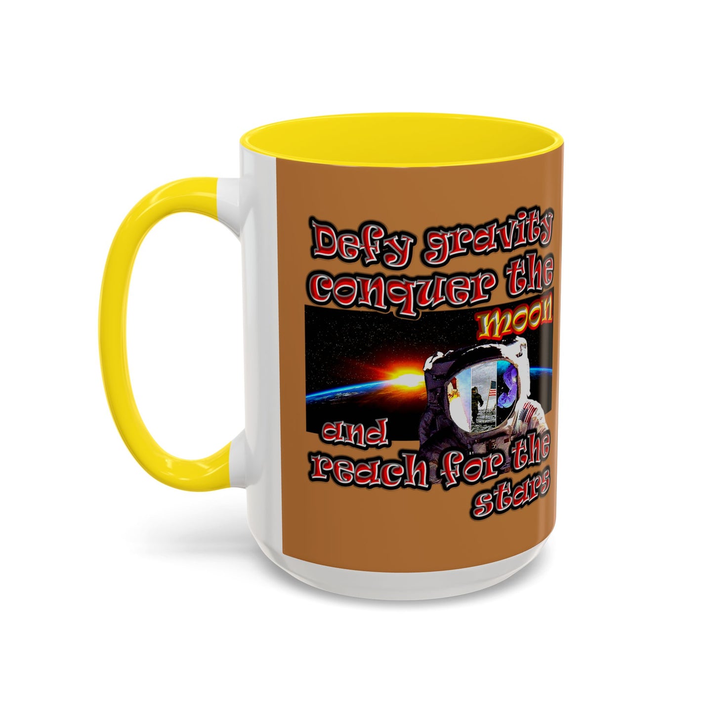 defy conquer reach - Accent Mug (light brown)