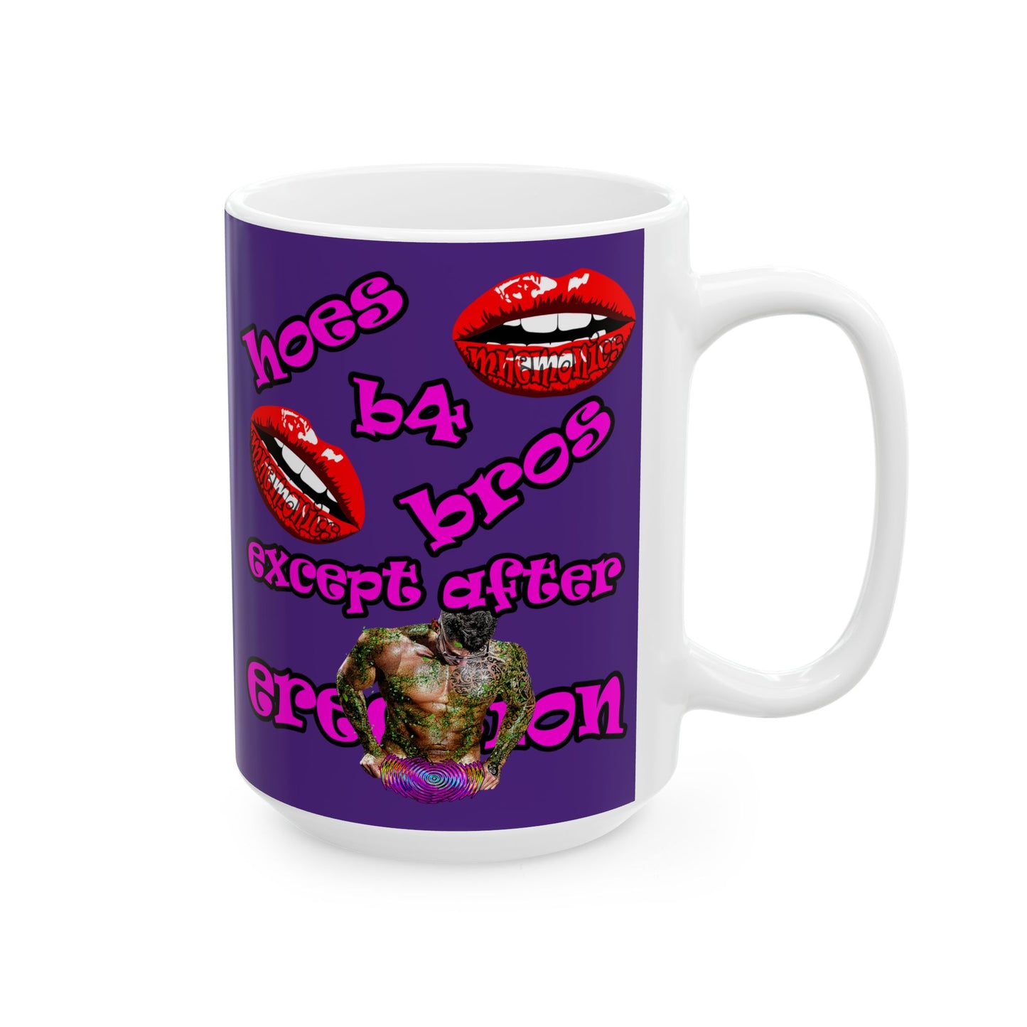 hoes b4 bros - White Mug (purple)