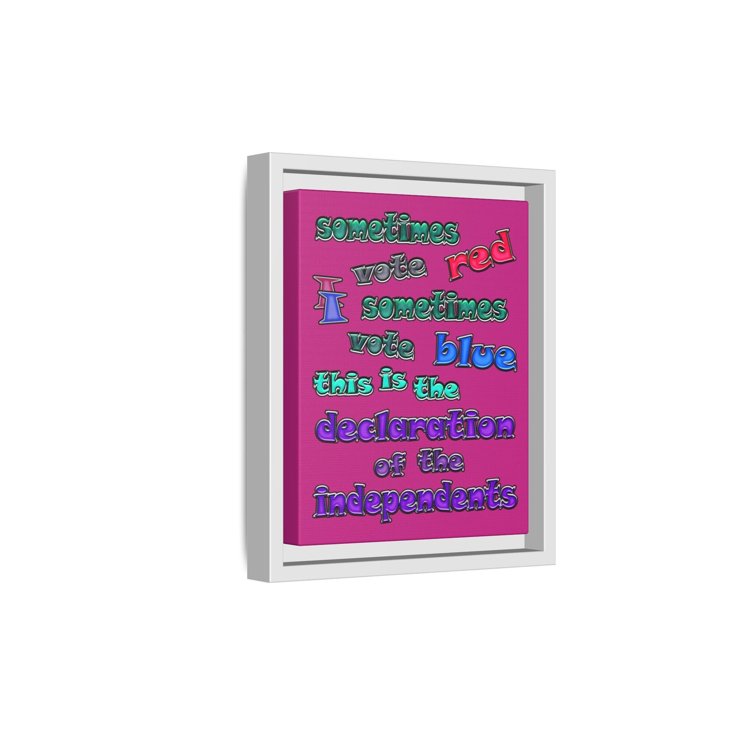 declaration of the independents - framed canvas art (pink)