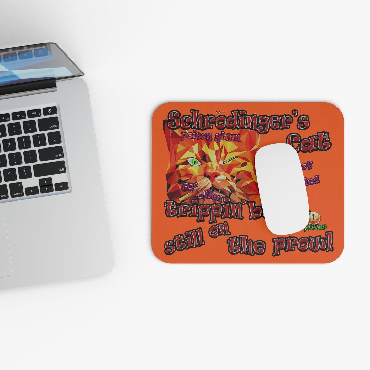 schrodinger's cat - Mouse Pad (Rectangle) (orange)
